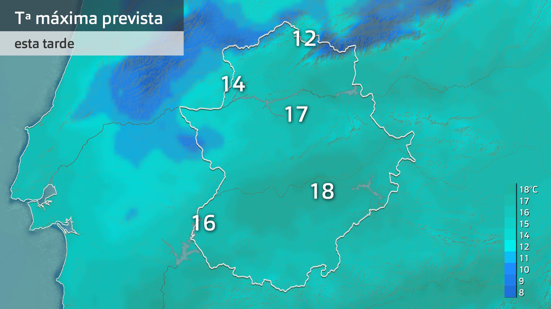 Temperatura máxima prevista para hoy jueves 27 de febrero