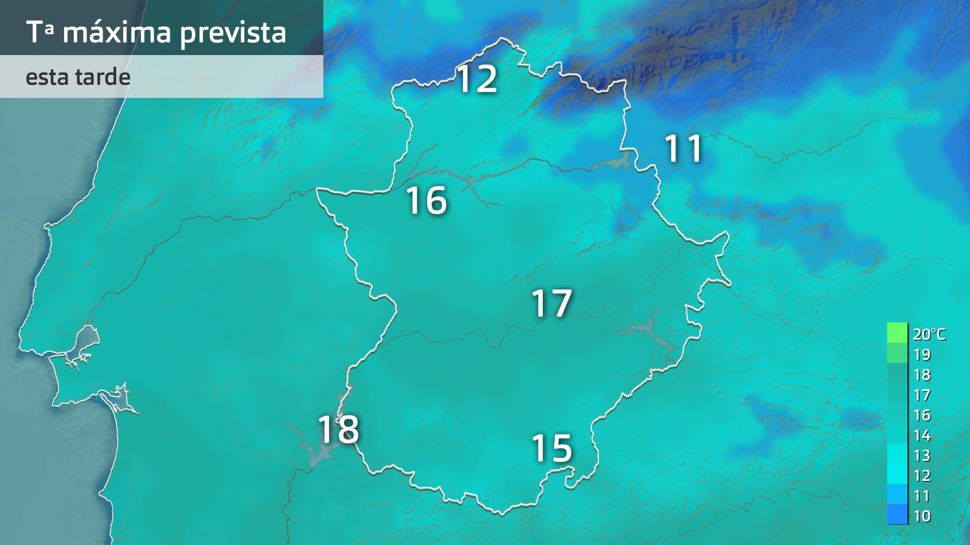 Tempeatura máxima prevista para hoy lunes 17 de marzo