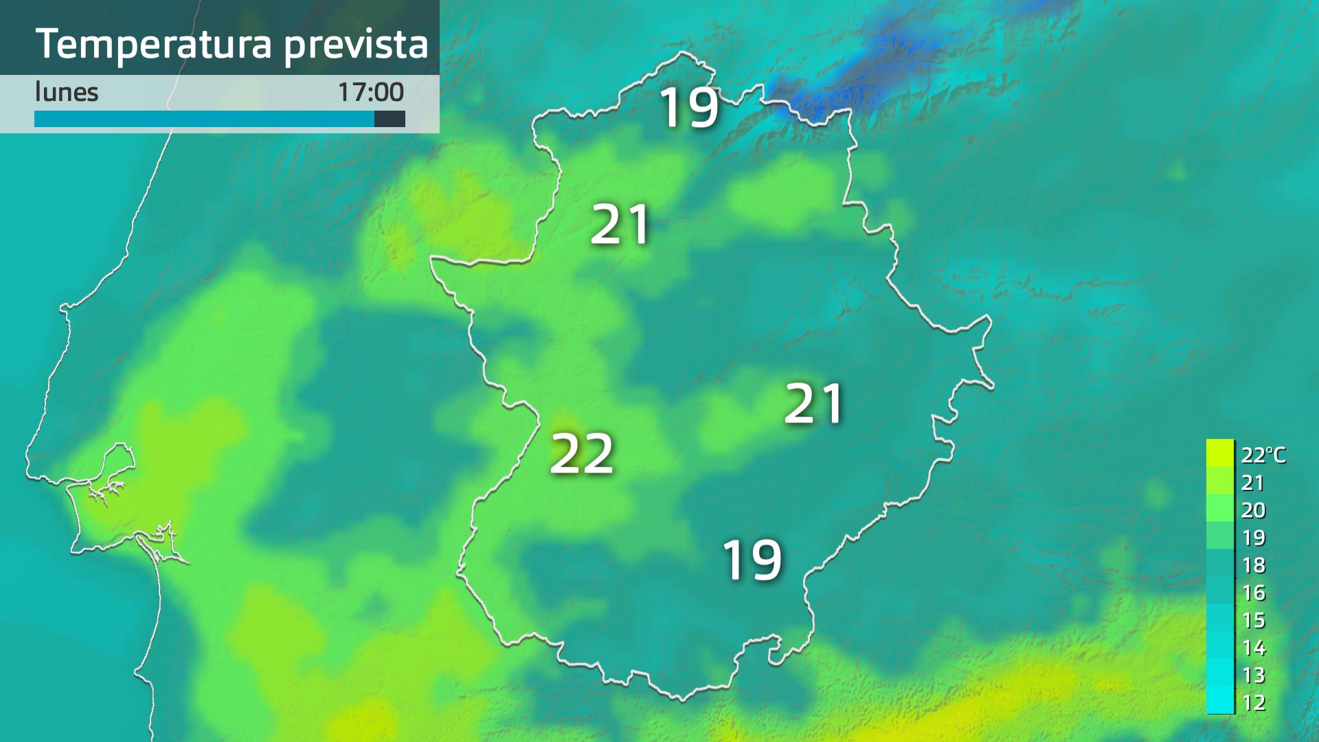 Temperatura máxima prevista