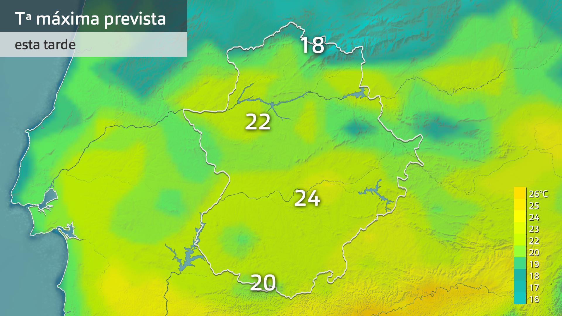 Temperatura máxima prevista para hoy lunes 19 de mayo