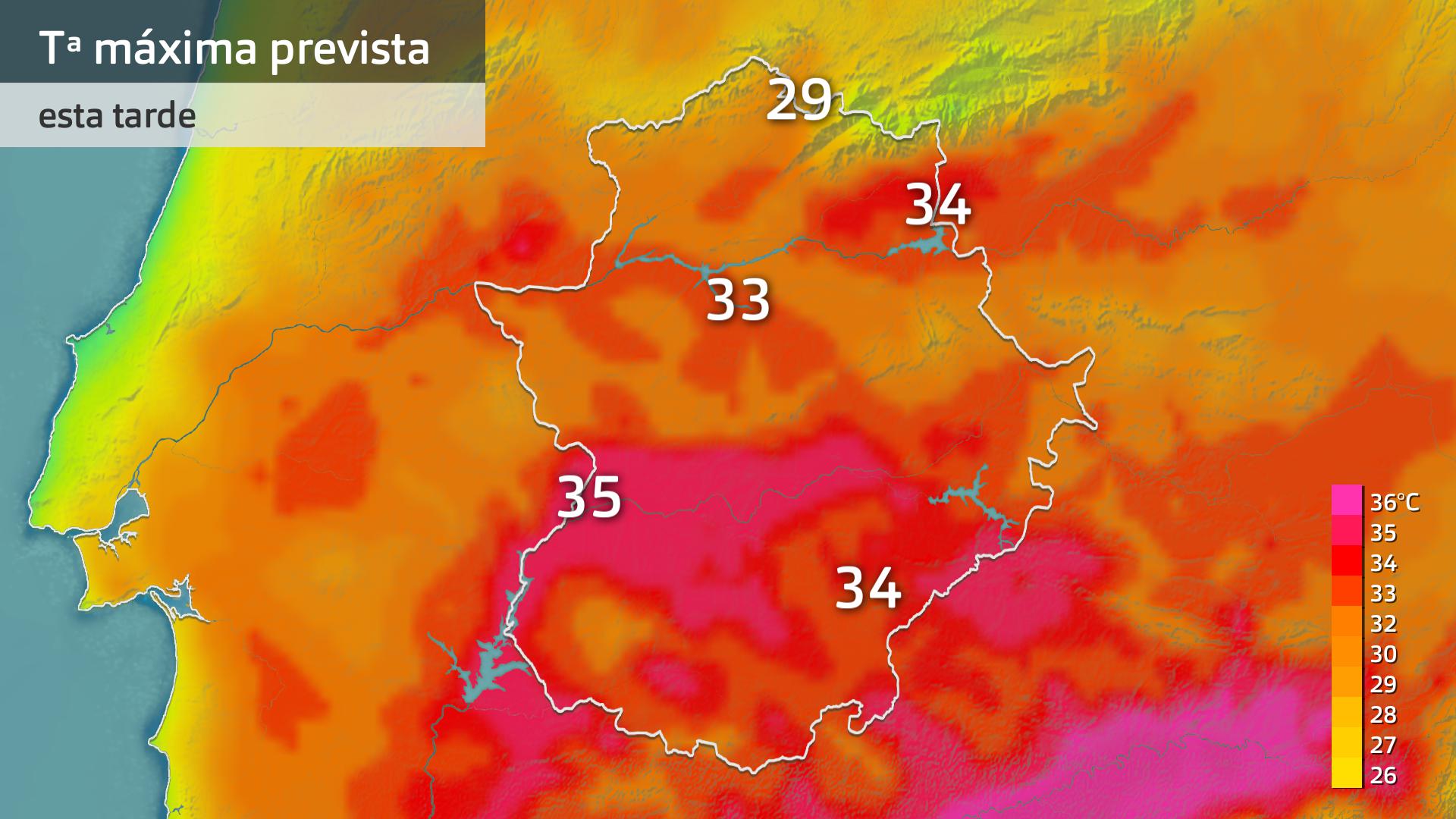 Tempeatura máxima prevista para hoy martes 27 de mayo