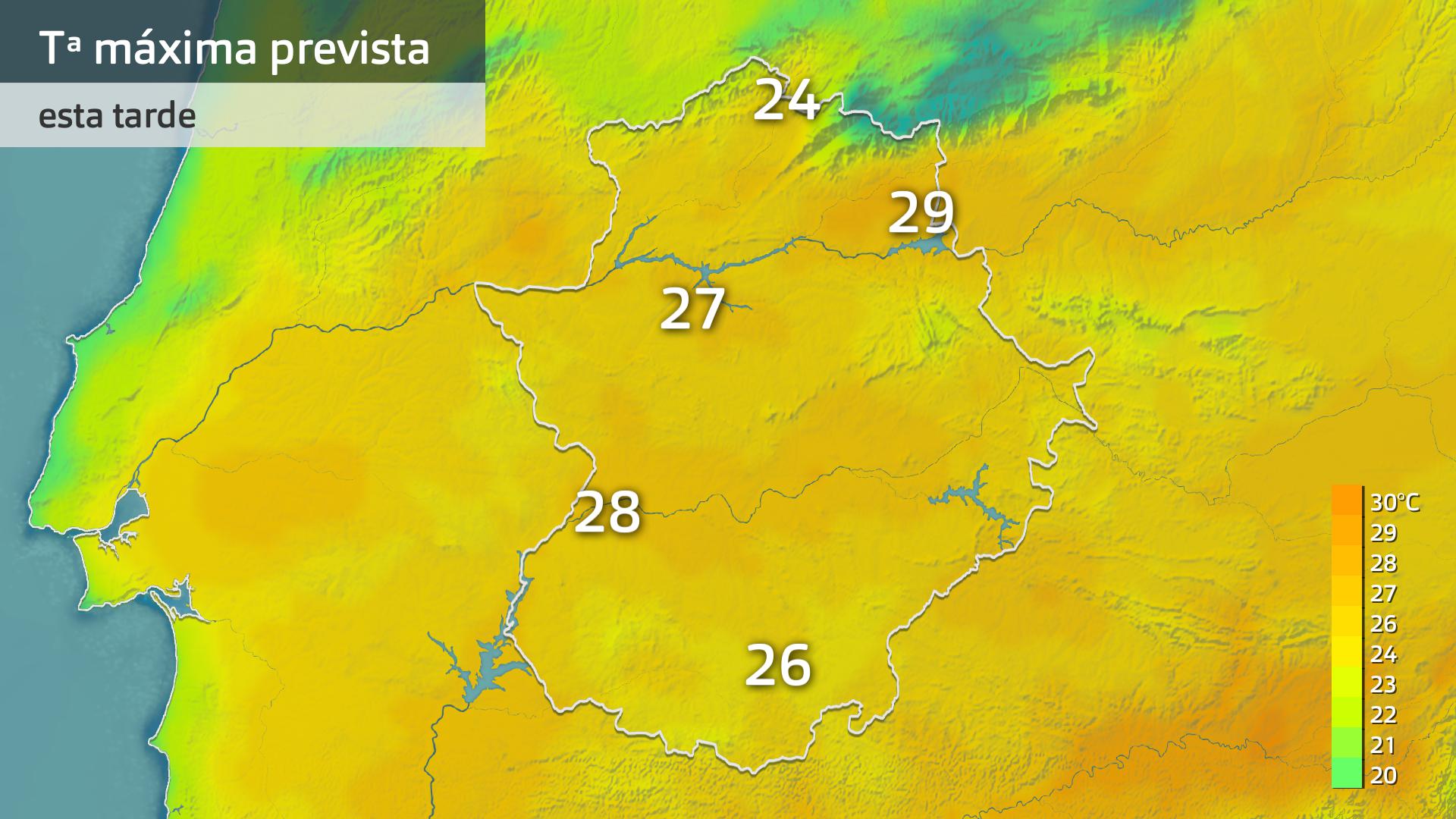 Temperatura máxima prevista para hoy miércoles 4 de junio