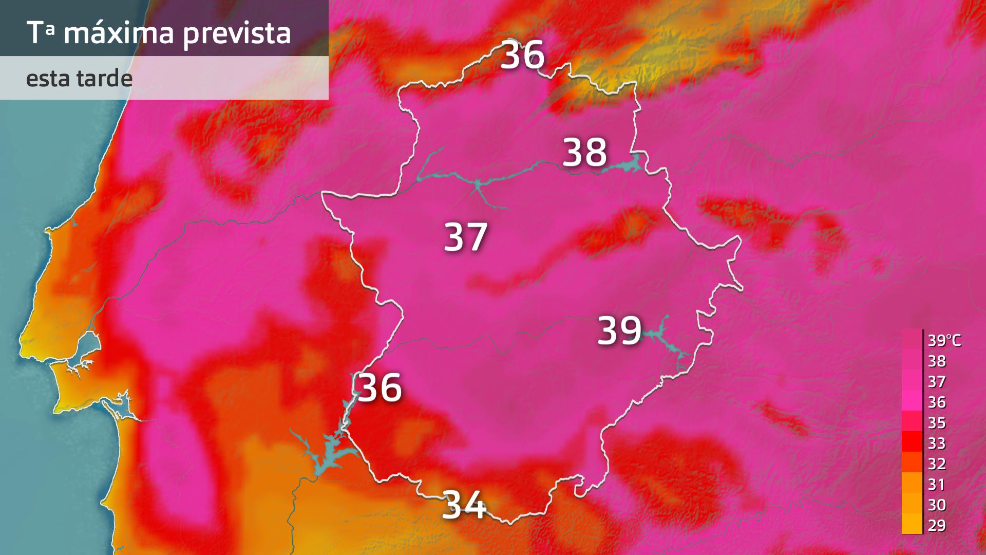 Temperatura máxima prevista para hoy lunes 9 de junio