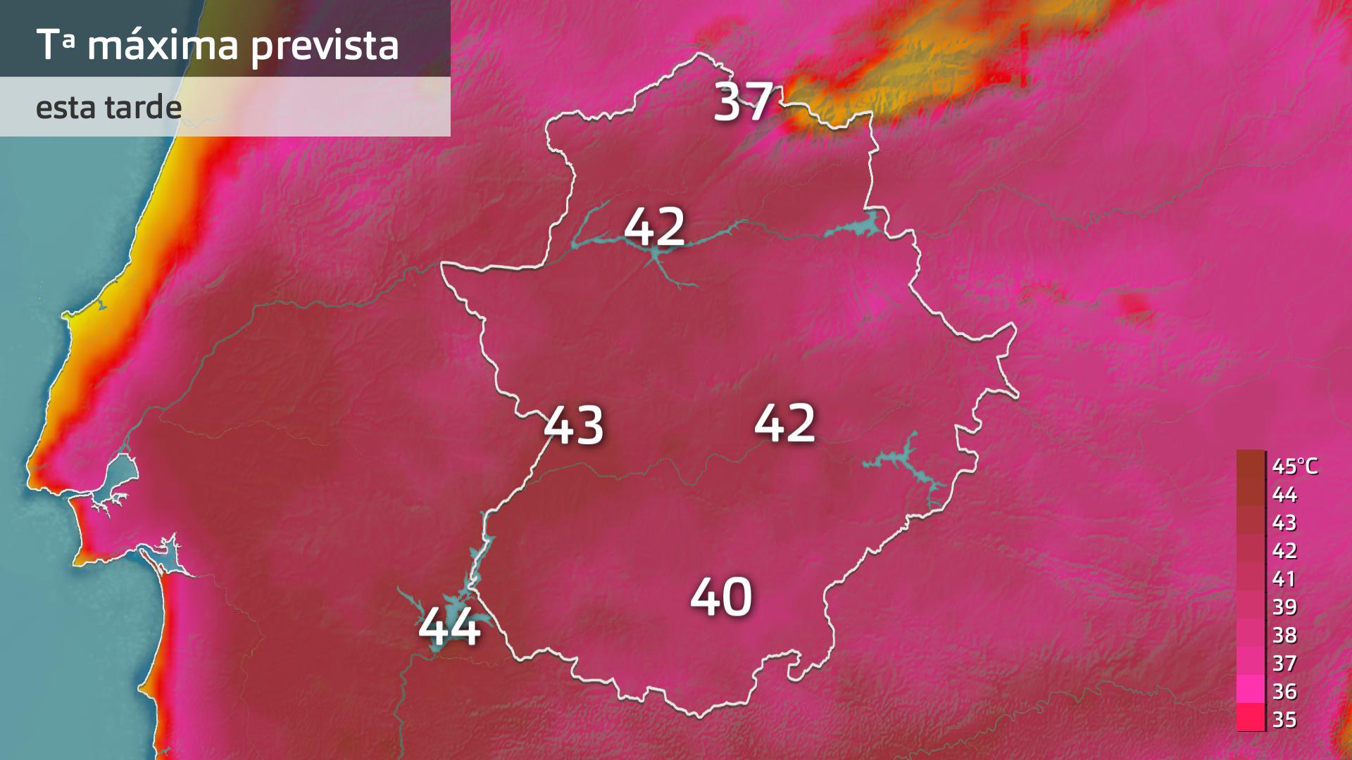 Temperatura máxima prevista para hoy lunes 30 de junio