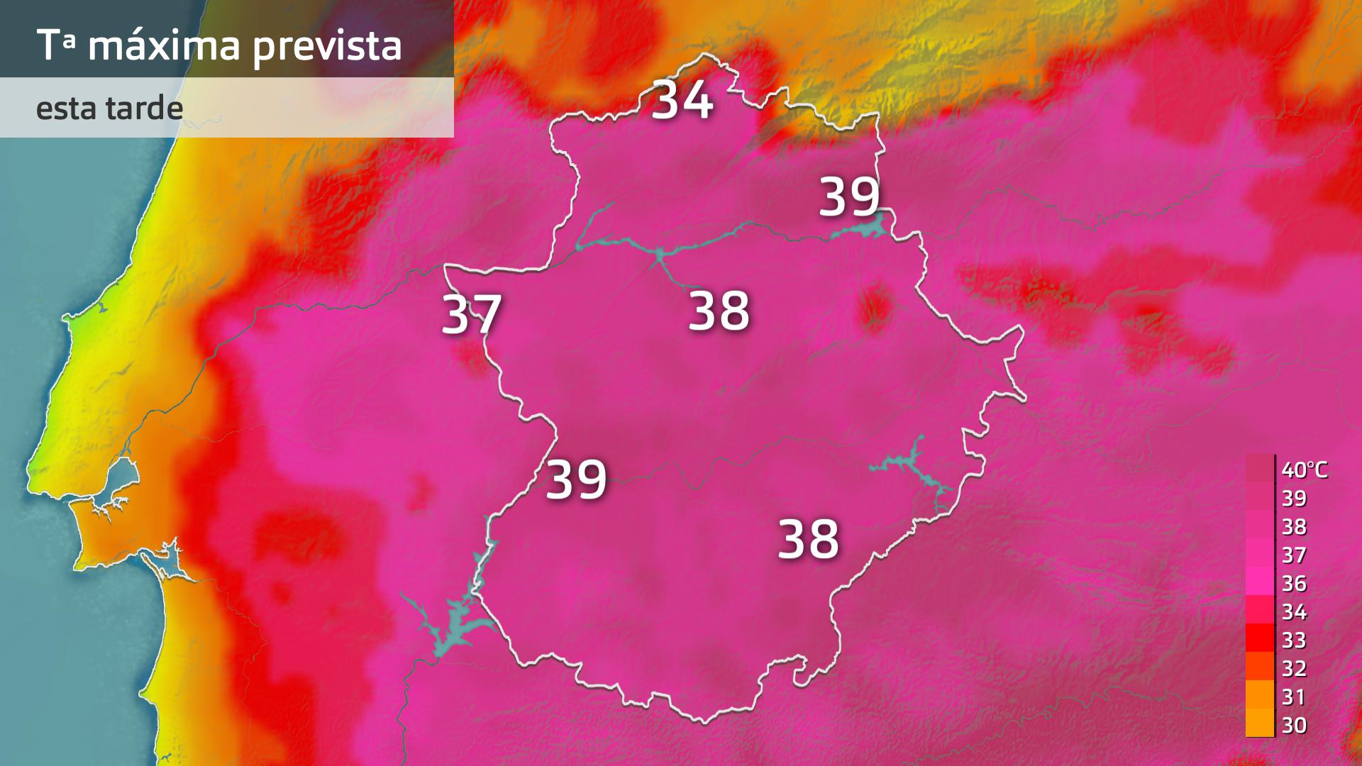 Temperatura máxima prevista para hoy lunes 7 de julio