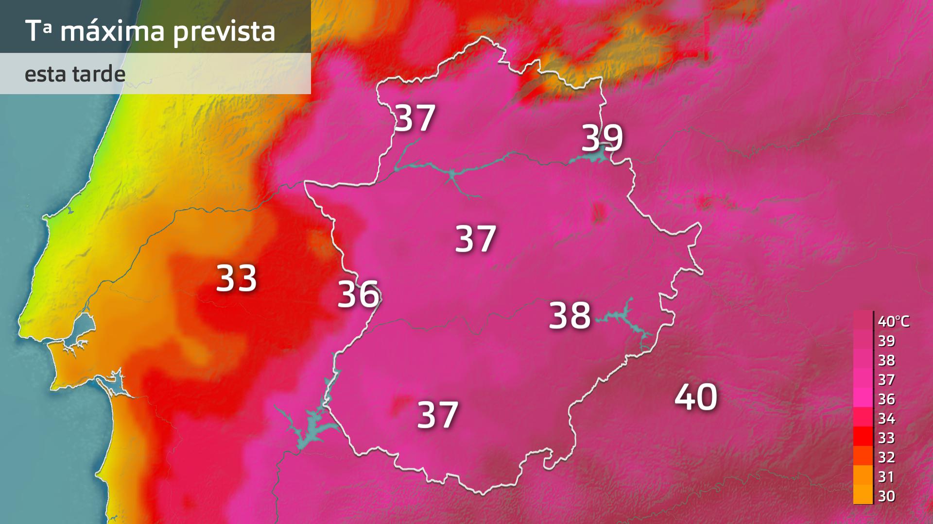 Temperatura máxima prevista para hoy jueves 17 de julio