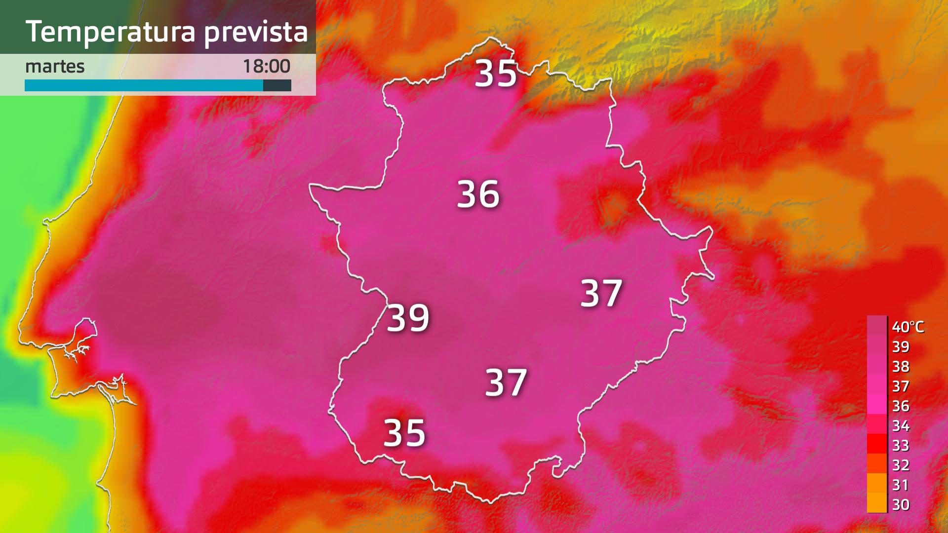 Temperatura máxima prevista