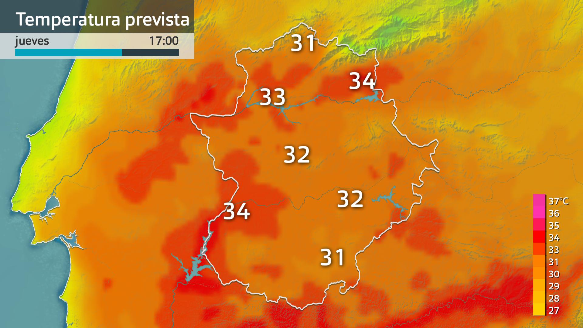 Temperatura máxima prevista