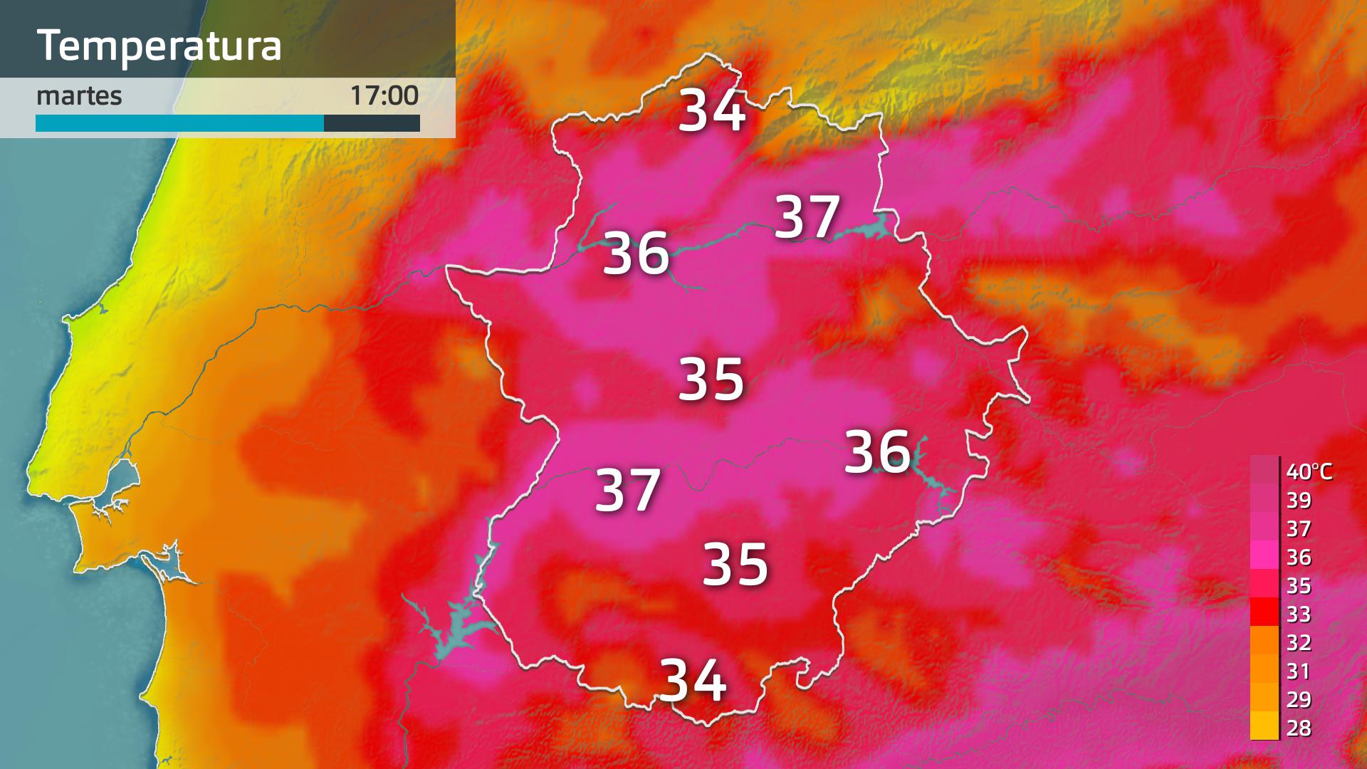 Temperatura máxima prevista