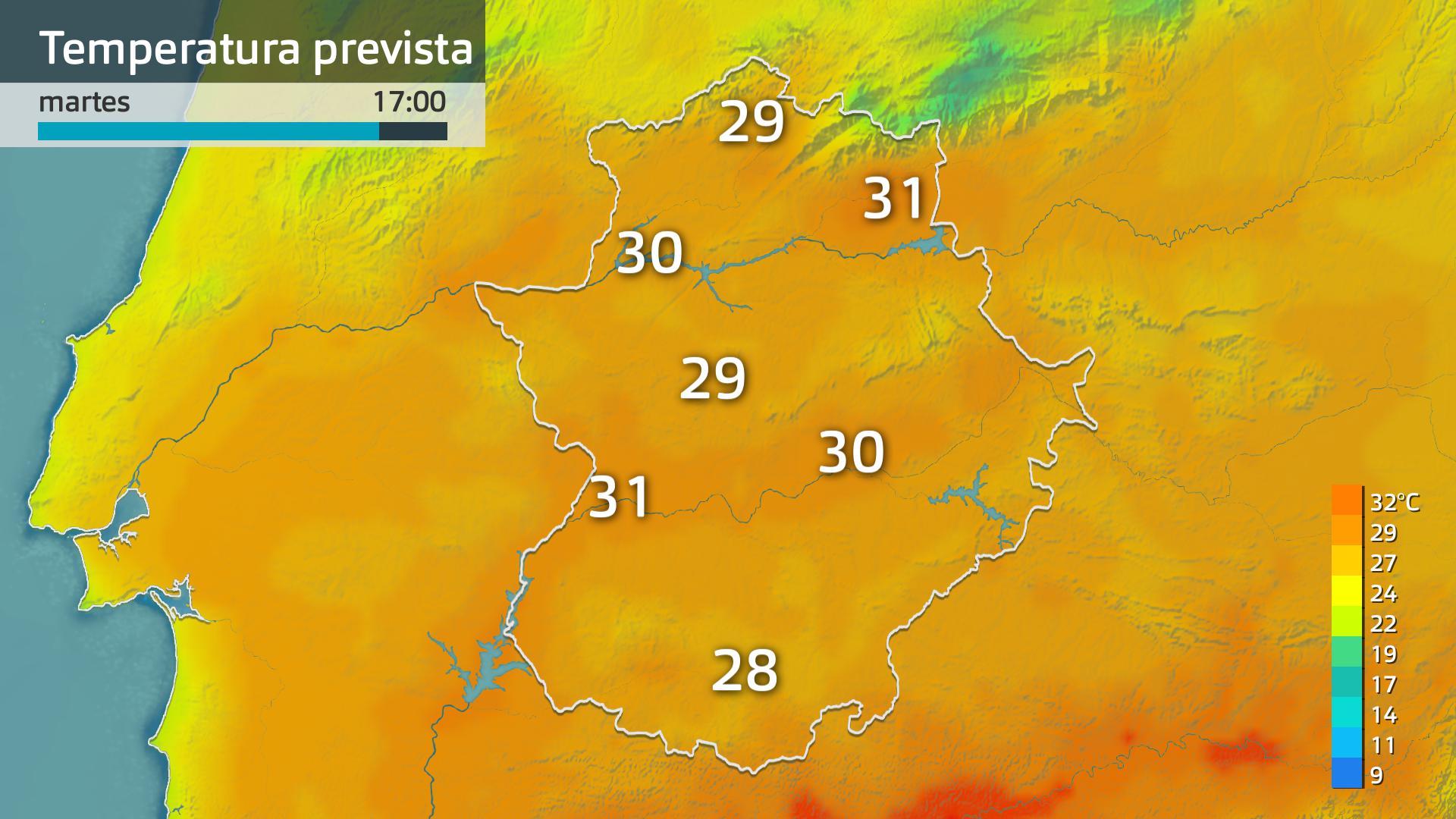Temperatura máxima prevista