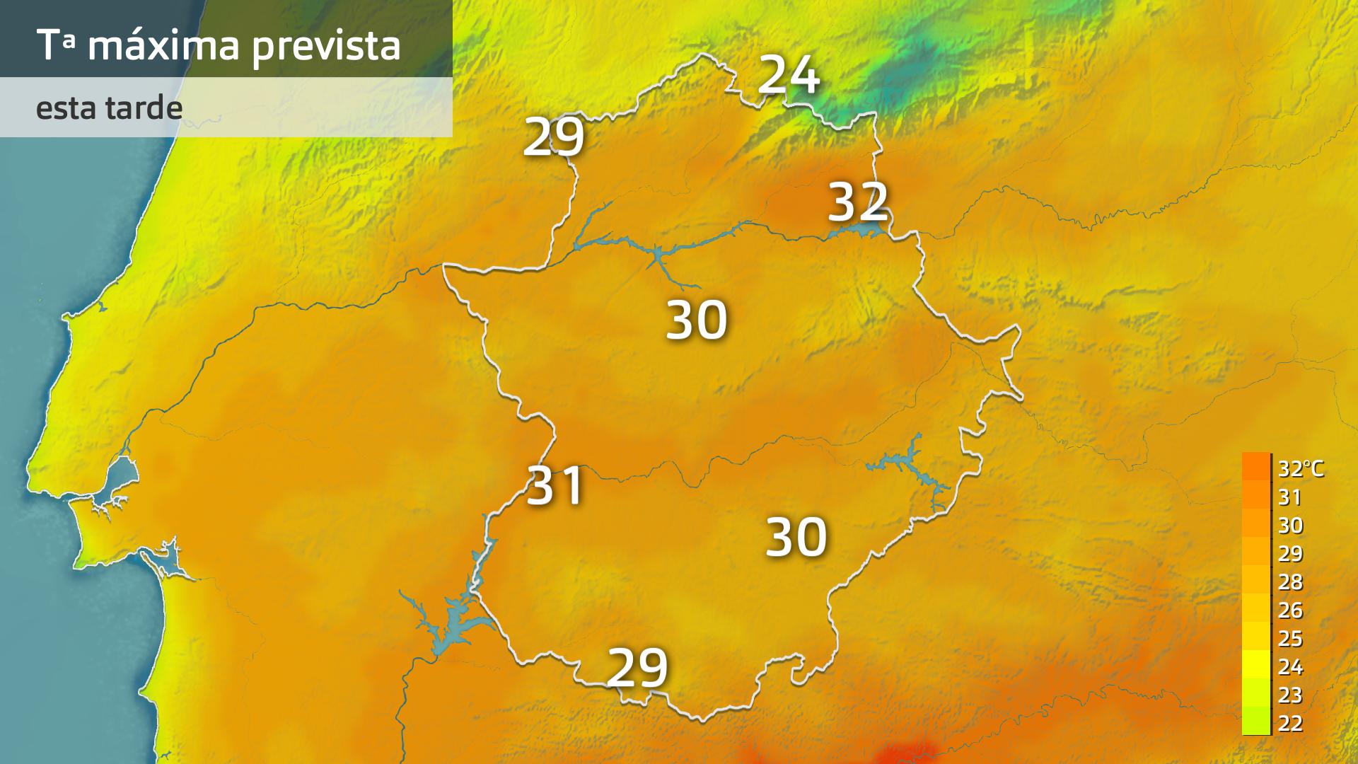 Temperatura máxima prevista para hoy martes 2 de septiembre