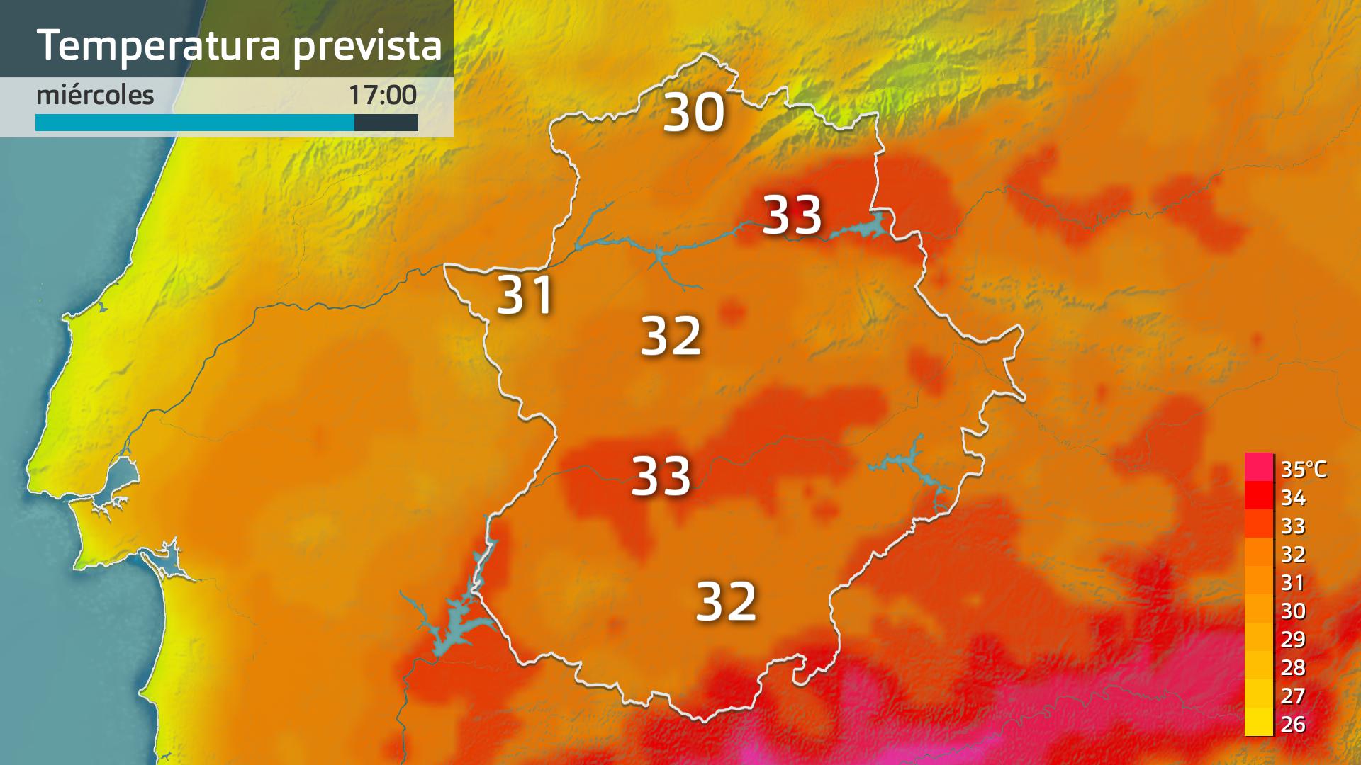 Temperatura máxima prevista