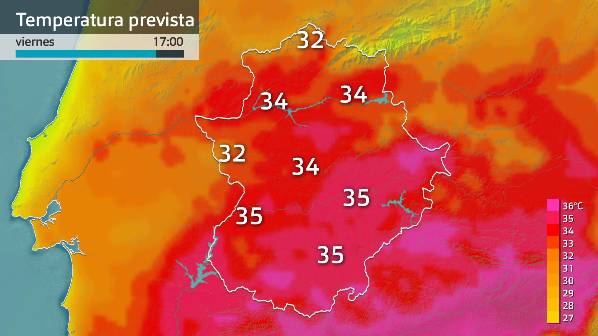 Temperatura máxima prevista