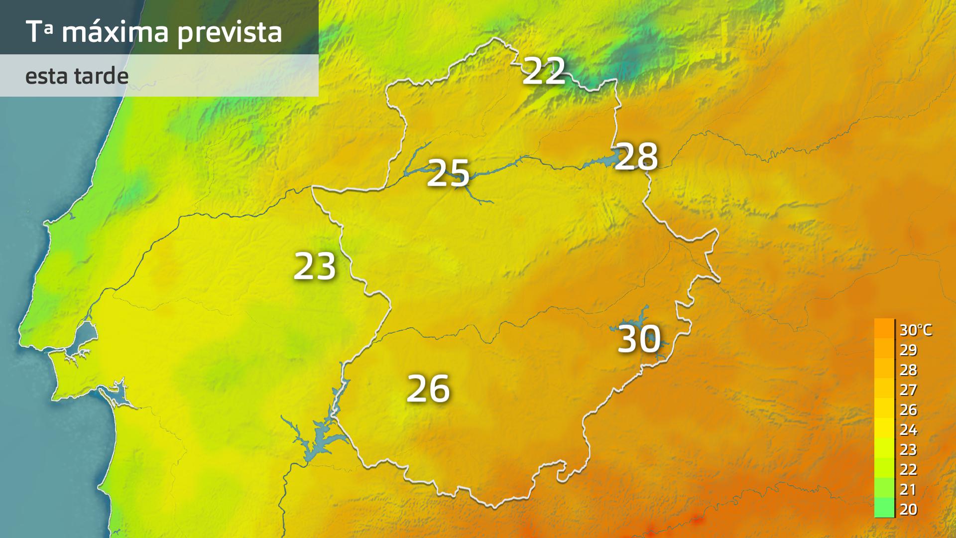 Temperatura máxima prevista para hoy lunes 8 de septiembre