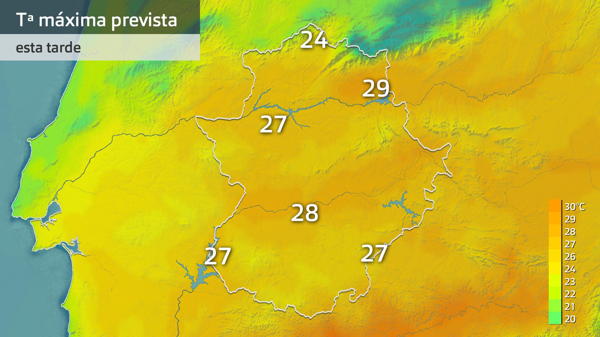 Temperatura máxima prevista para hoy martes 9 de septiembre