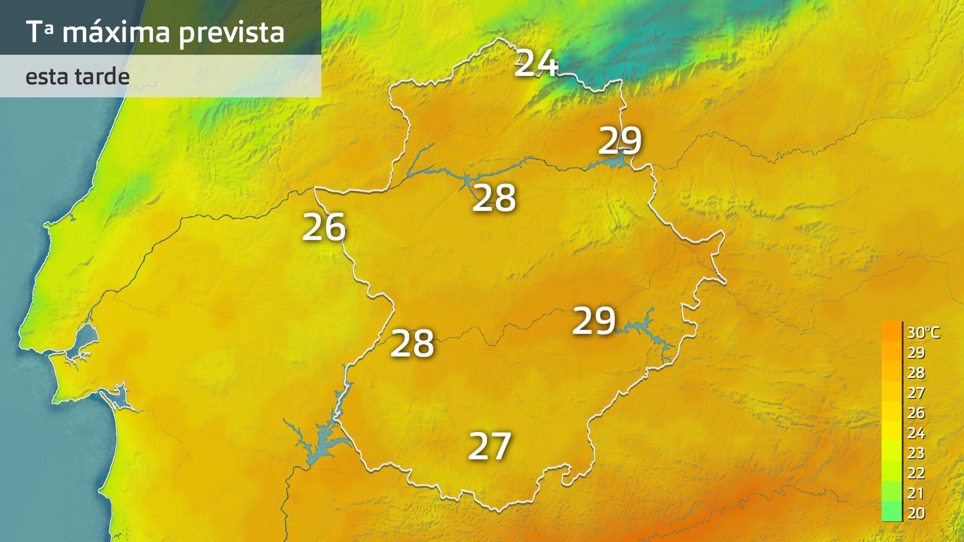 Temperatura máxima prevista para hoy miércoles 10 de septiembre