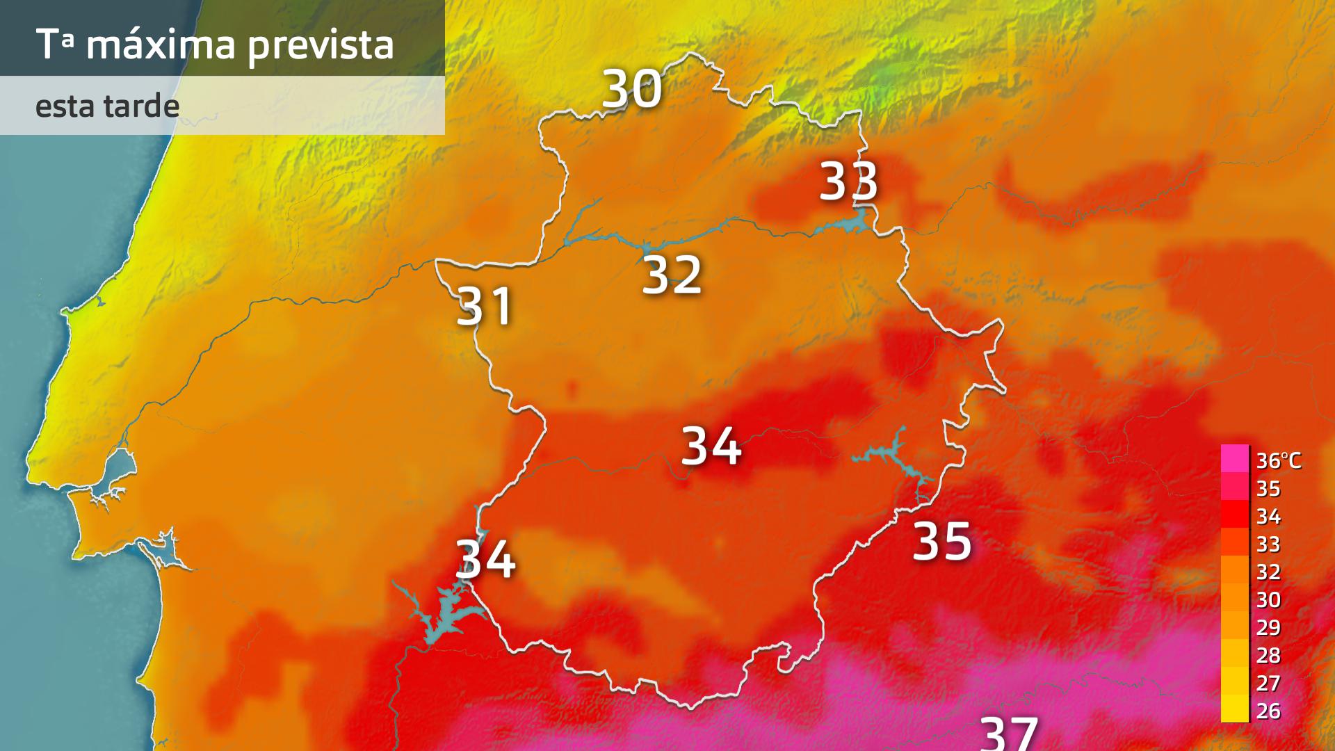 Temperatura máxima prevista para hoy viernes 12 de septiembre