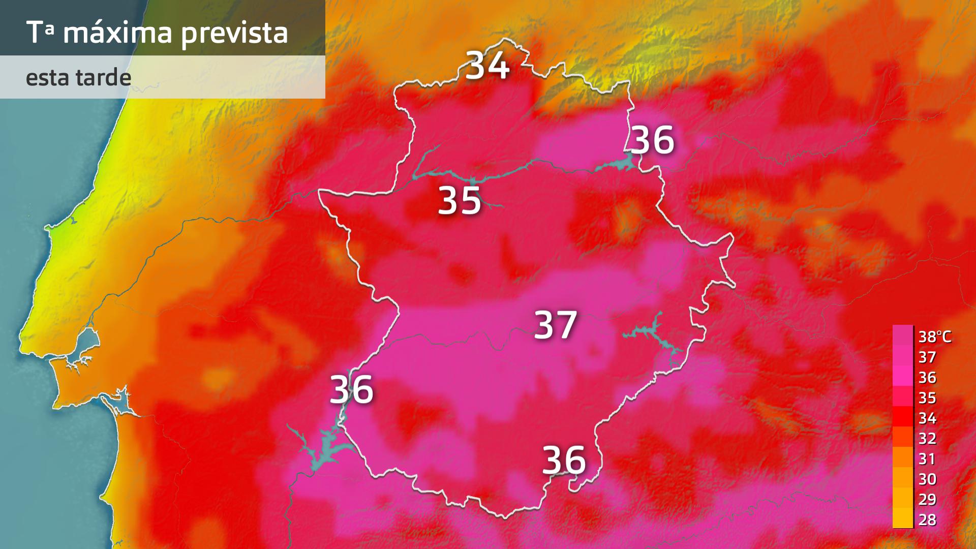 Temperatura máxima prevista para hoy lunes 15 de septiembre