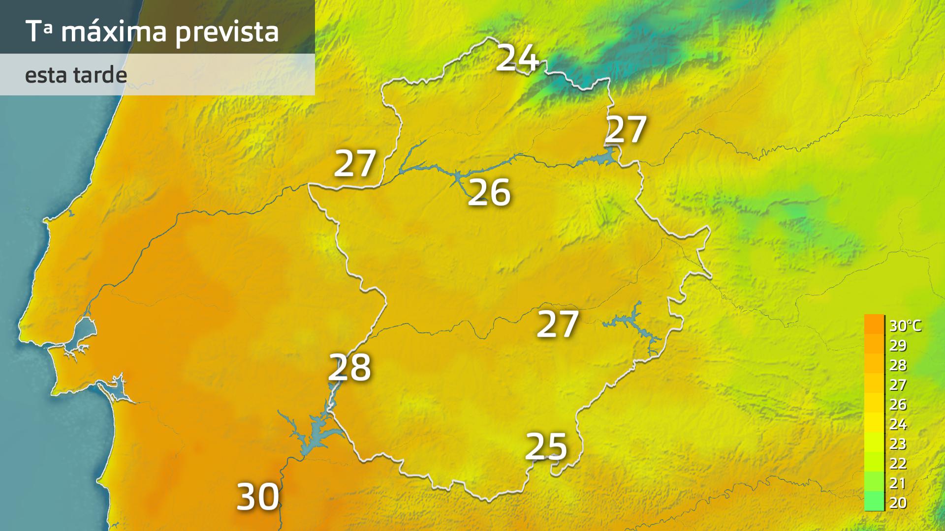 Temperatura máxima prevista para hoy martes 30 de septiembre