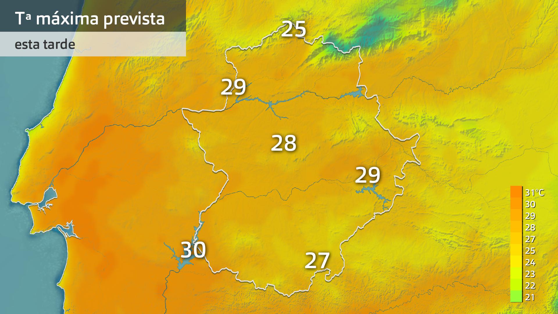 Temperatura máxima prevista para hoy miércoles 1 de octubre