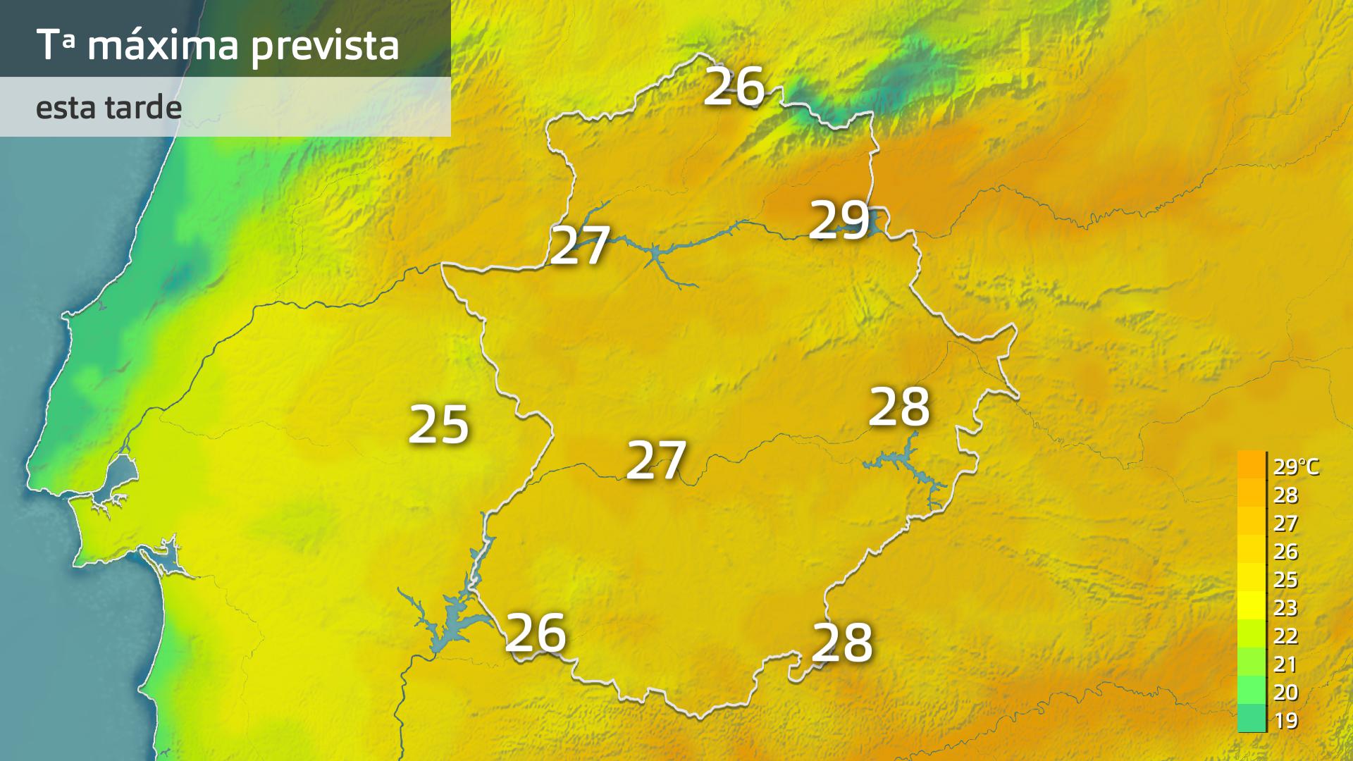 Temperatura máxima prevista para hoy miércoles 8 de octubre
