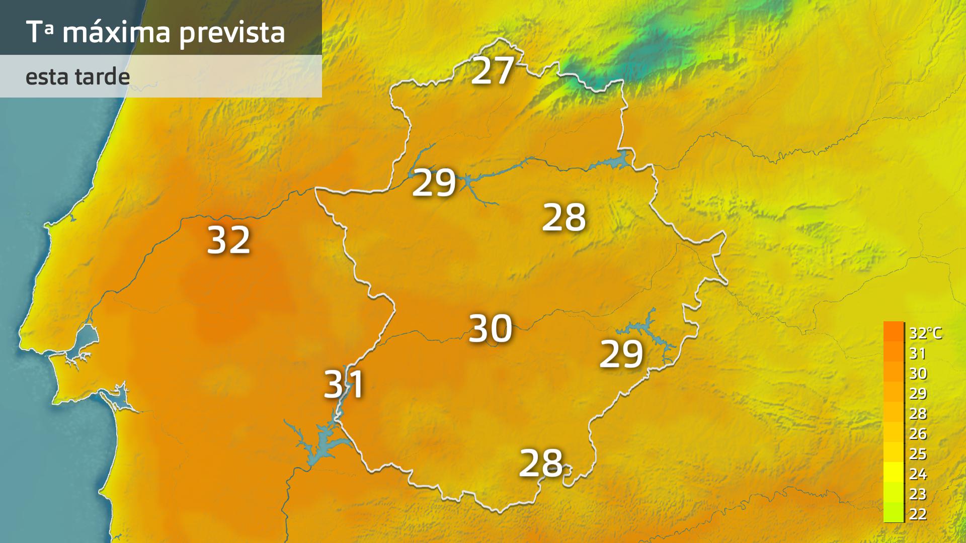 Temperatura máxima prevista para hoy miércoles 15 de octubre