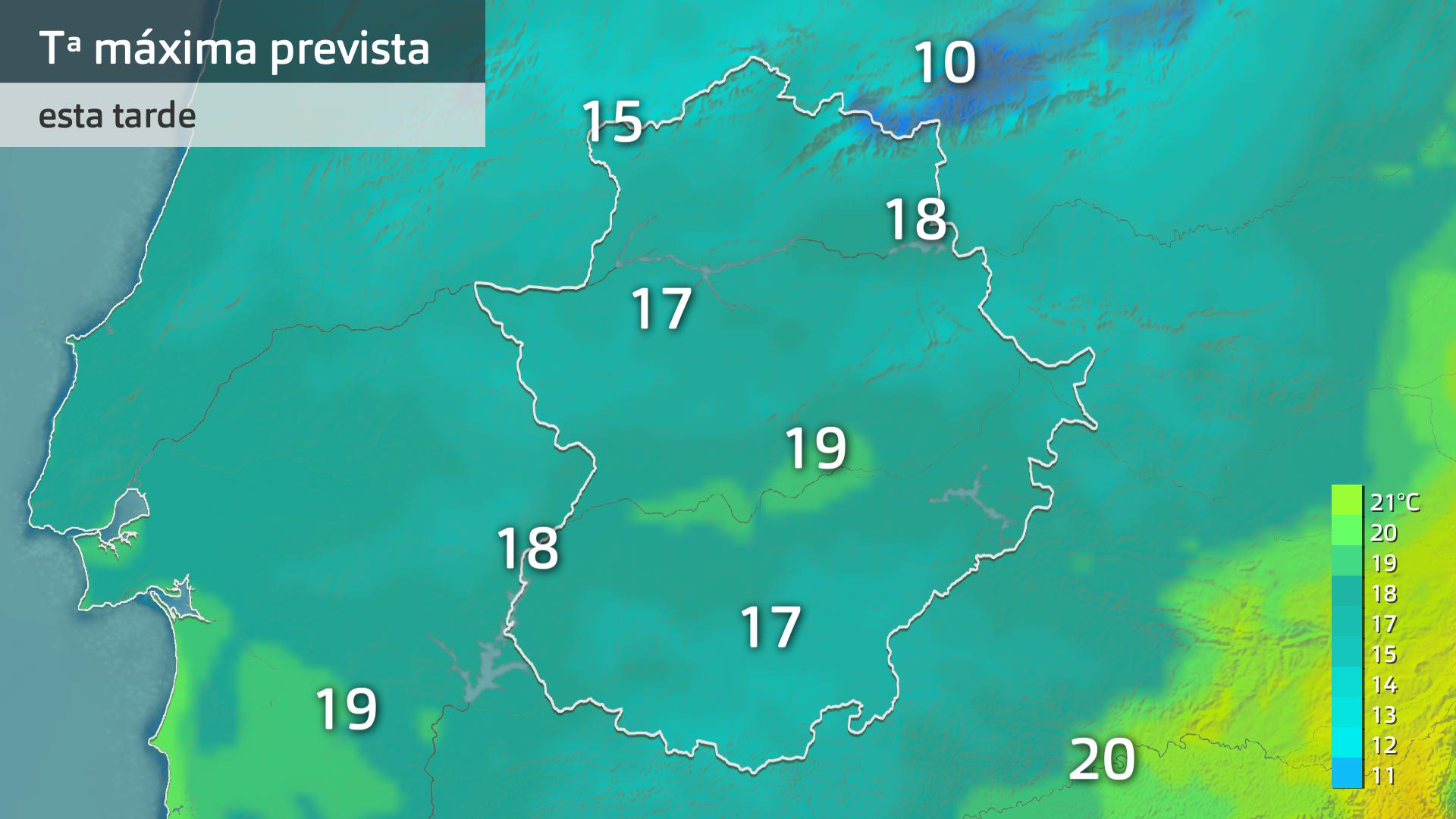 Temperatura máxima prevista para hoy jueves 13 de noviembre
