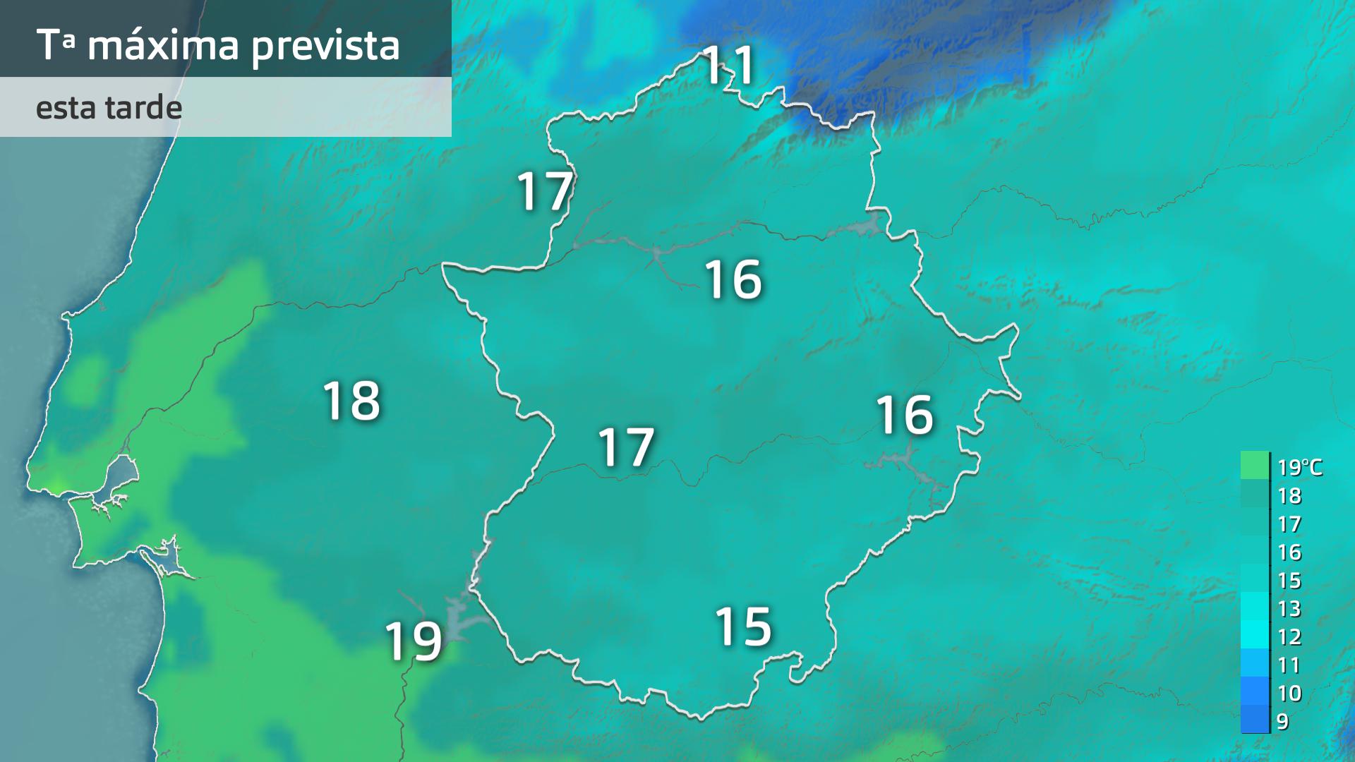 Temperatura máxima prevista para hoy martes 18 de noviembre