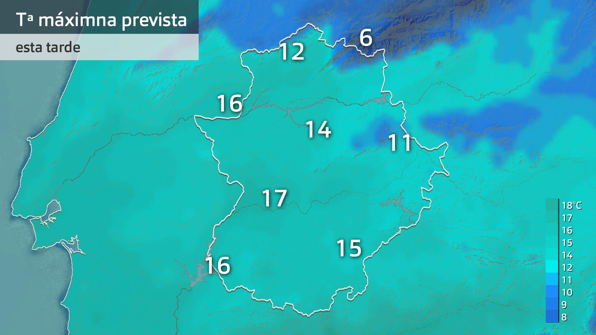 Temperatura máxima prevista para hoy miércoles 19 de noviembre