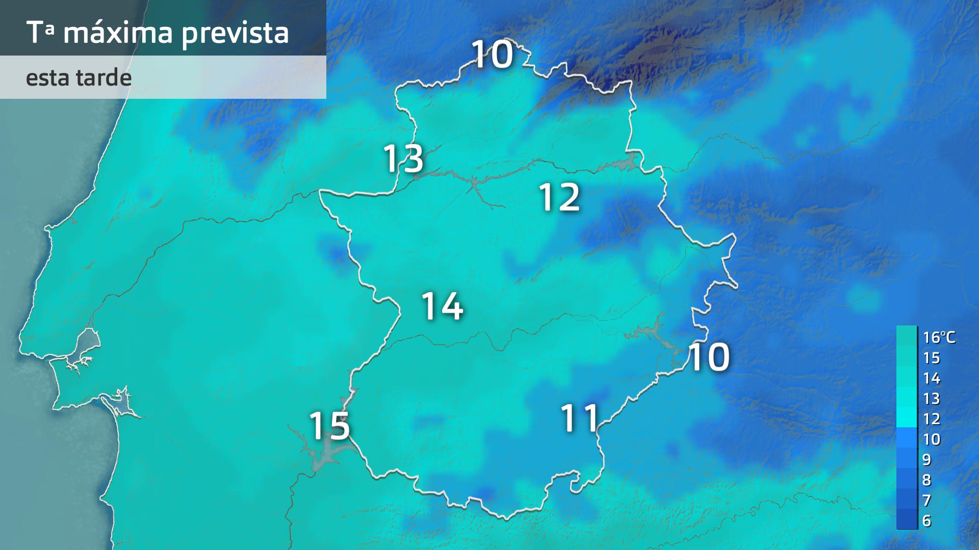 Temperatura máxima prevista para hoy martes 2 de diciembre