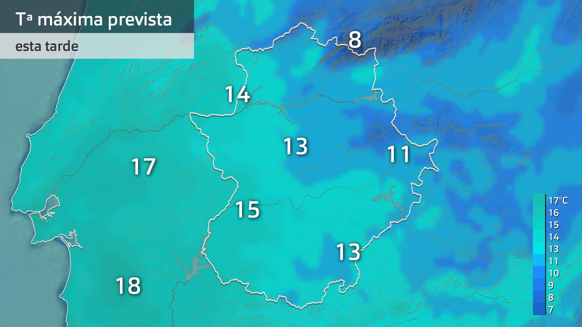 Temperatura máxima prevista para hoy miércoles 10 de diciembre