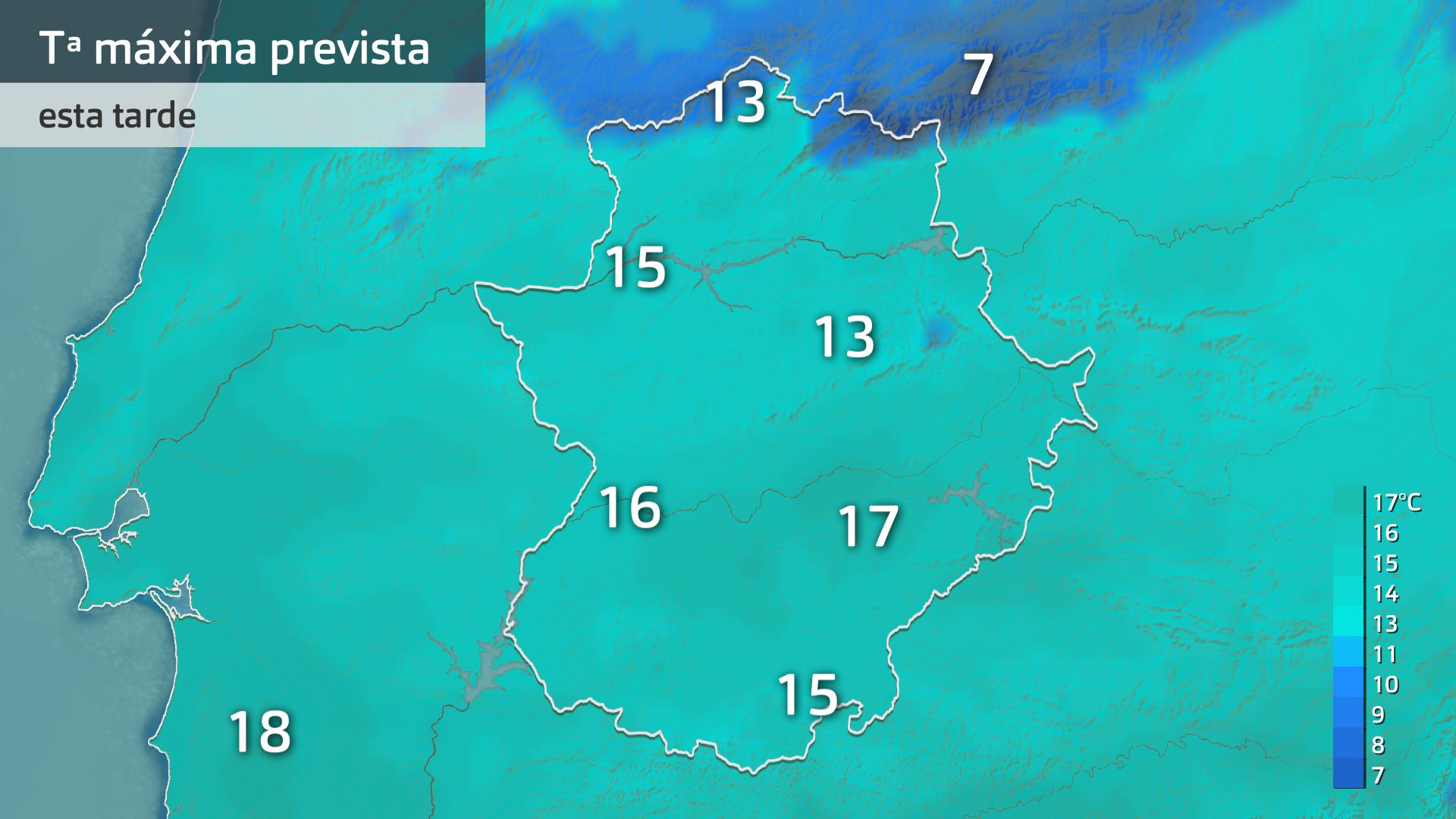 Temperatura máxima prevista para hoy jueves 11 de diciembre