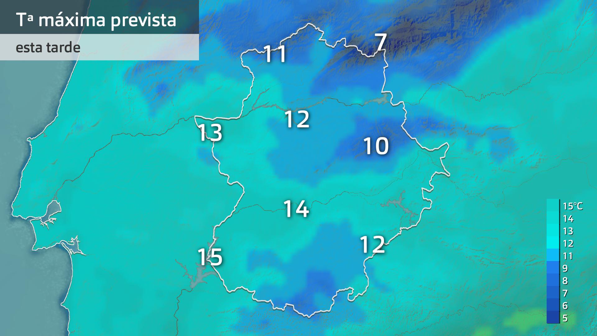 Temperatura máxima prevista para hoy martes 13 de enero