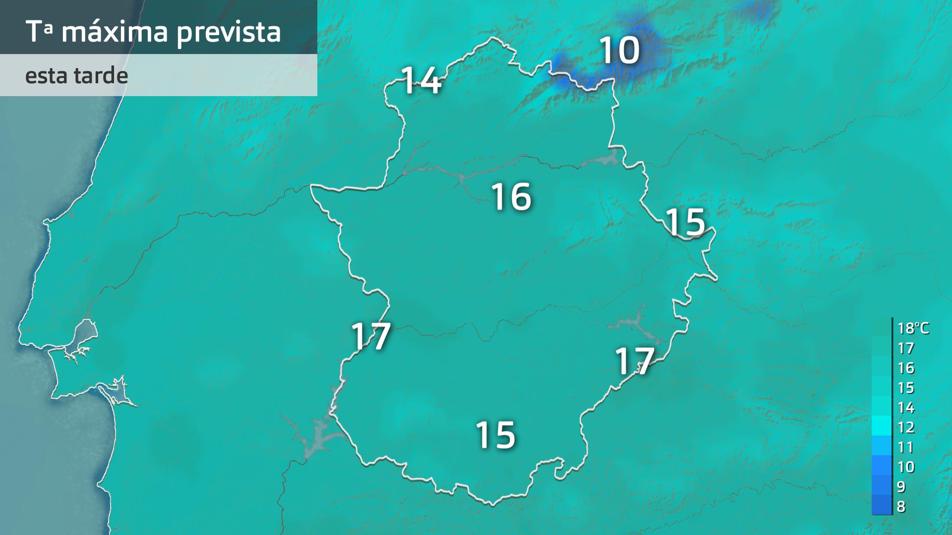 Temperatura máxima prevista para hoy miércoles 11 de febrero