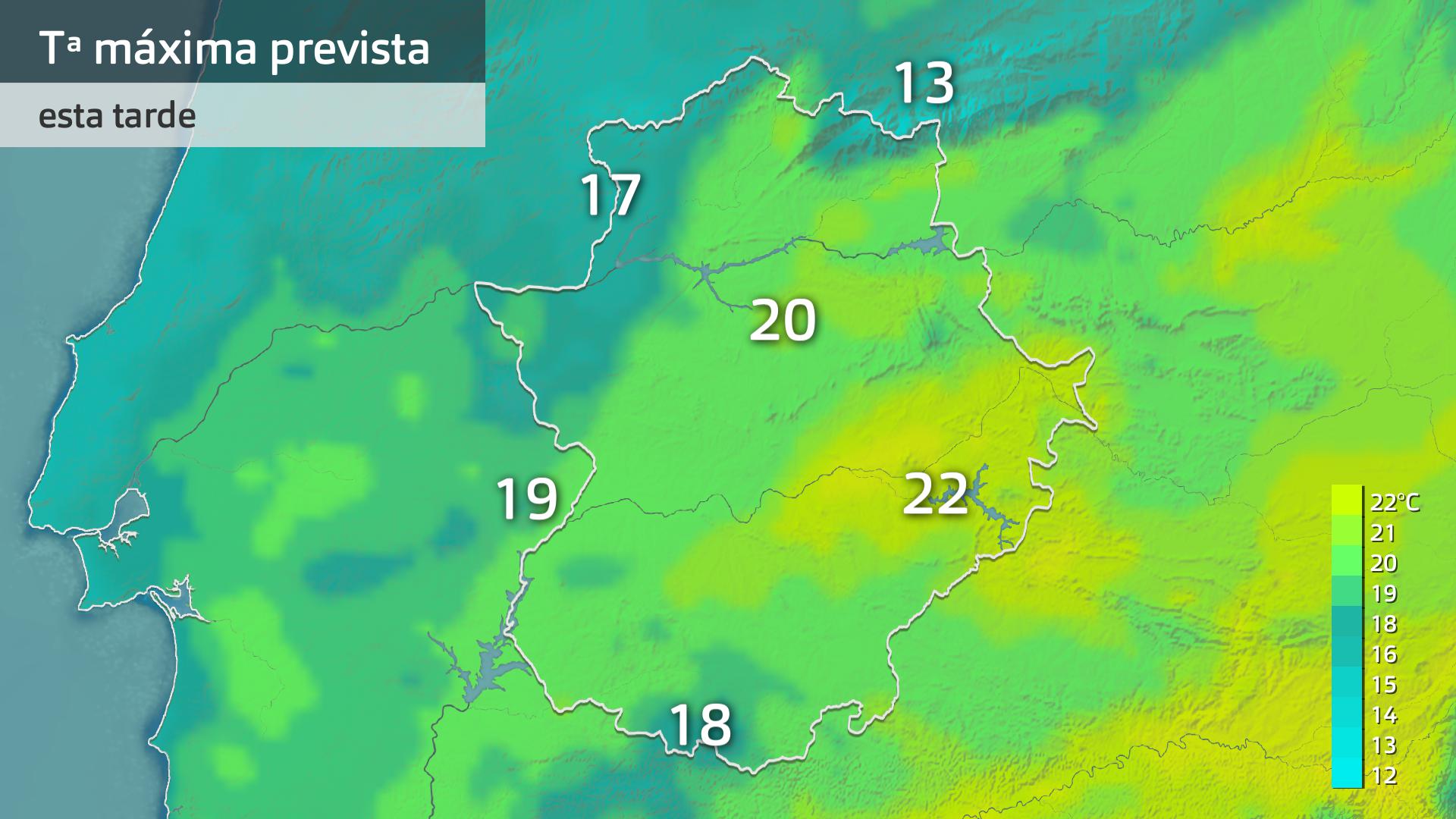 Temperatura máxima prevista para hoy miércoles 25 de febrero