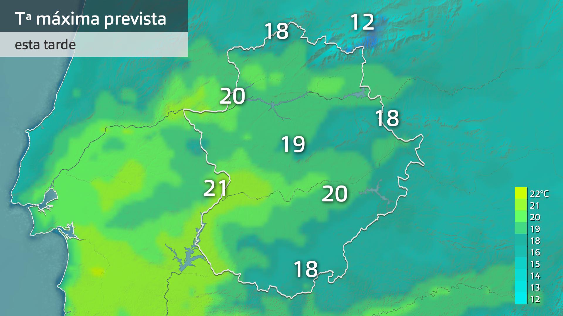 Temperatura máxima prevista para hoy jueves 12 de marzo