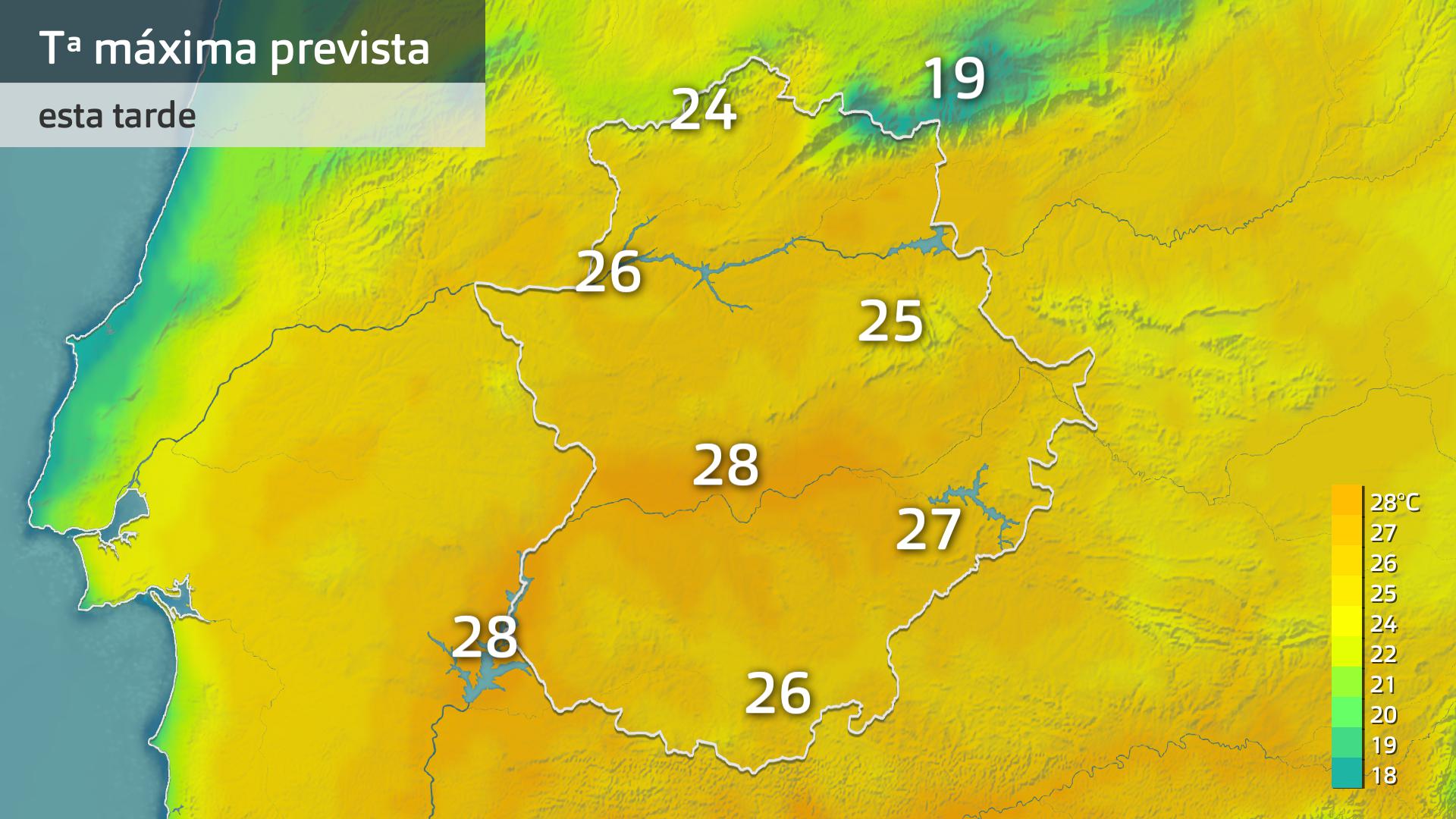 Temperatura máxima prevista para hoy jueves 16 de abril