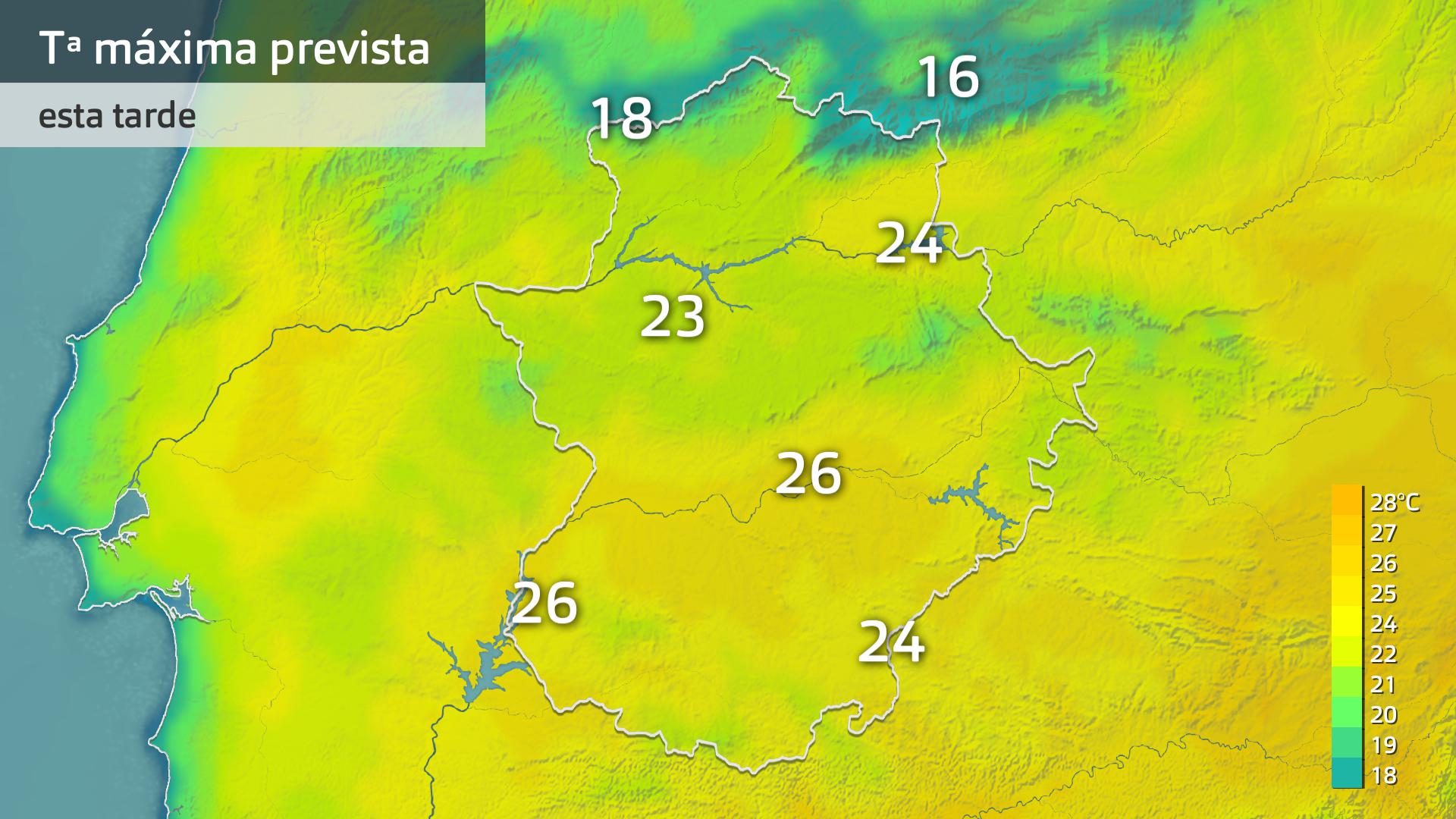 Temperatura máxima prevista para hoy miércoles 22 de abril