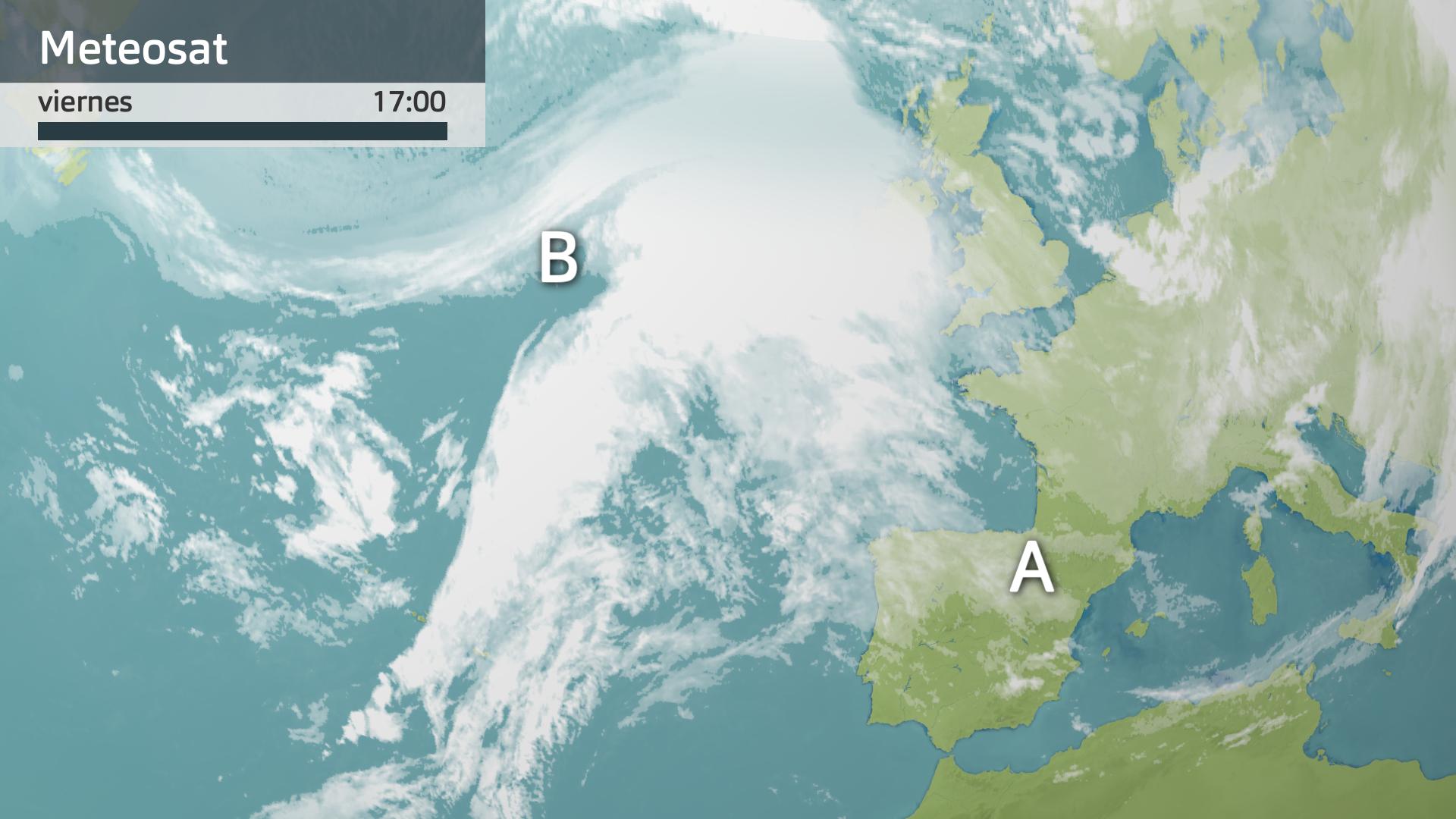 Imagen del Meteosat a las 17:00 horas