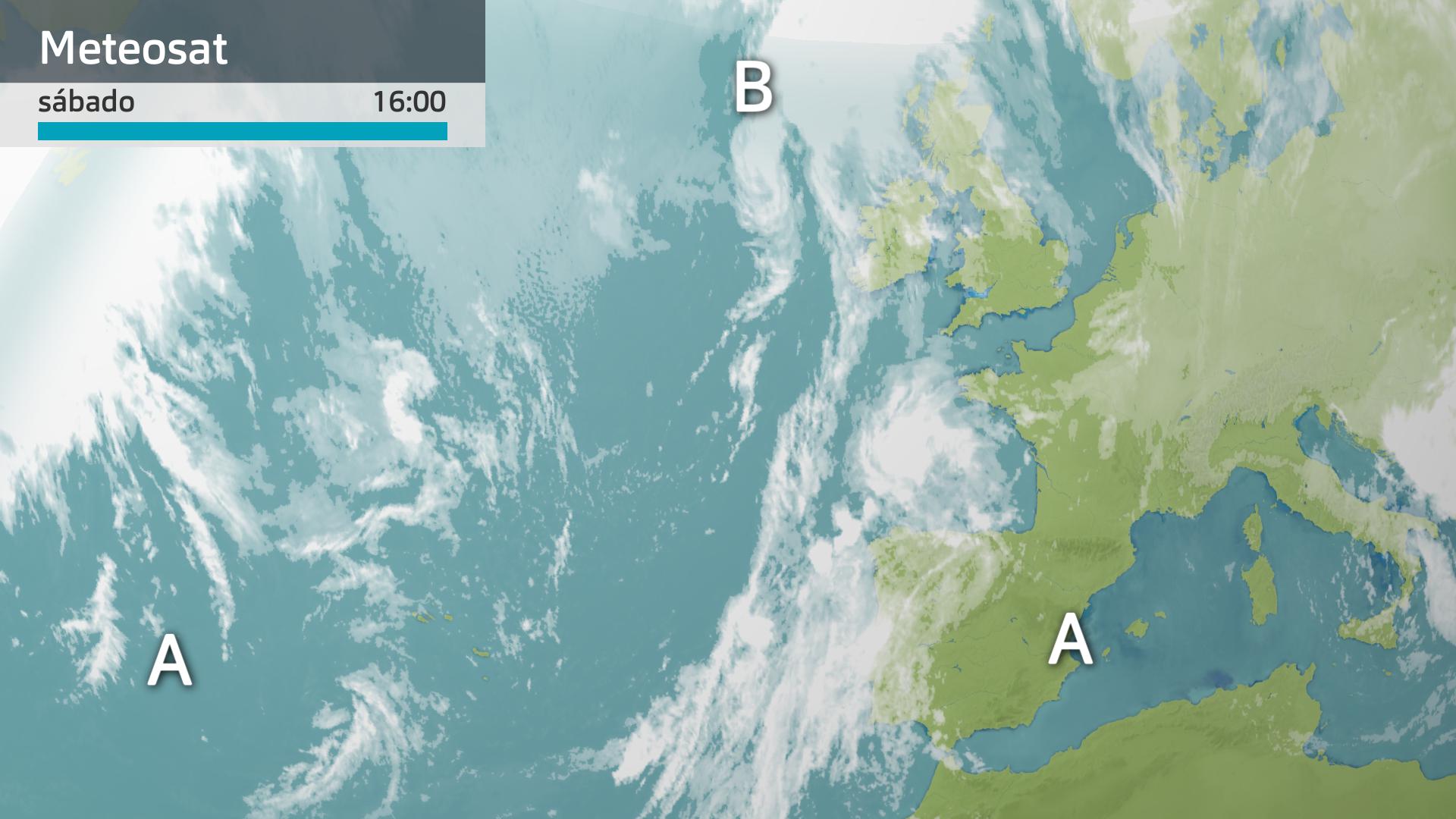 Imagen del Meteosat a las 16:00 horas