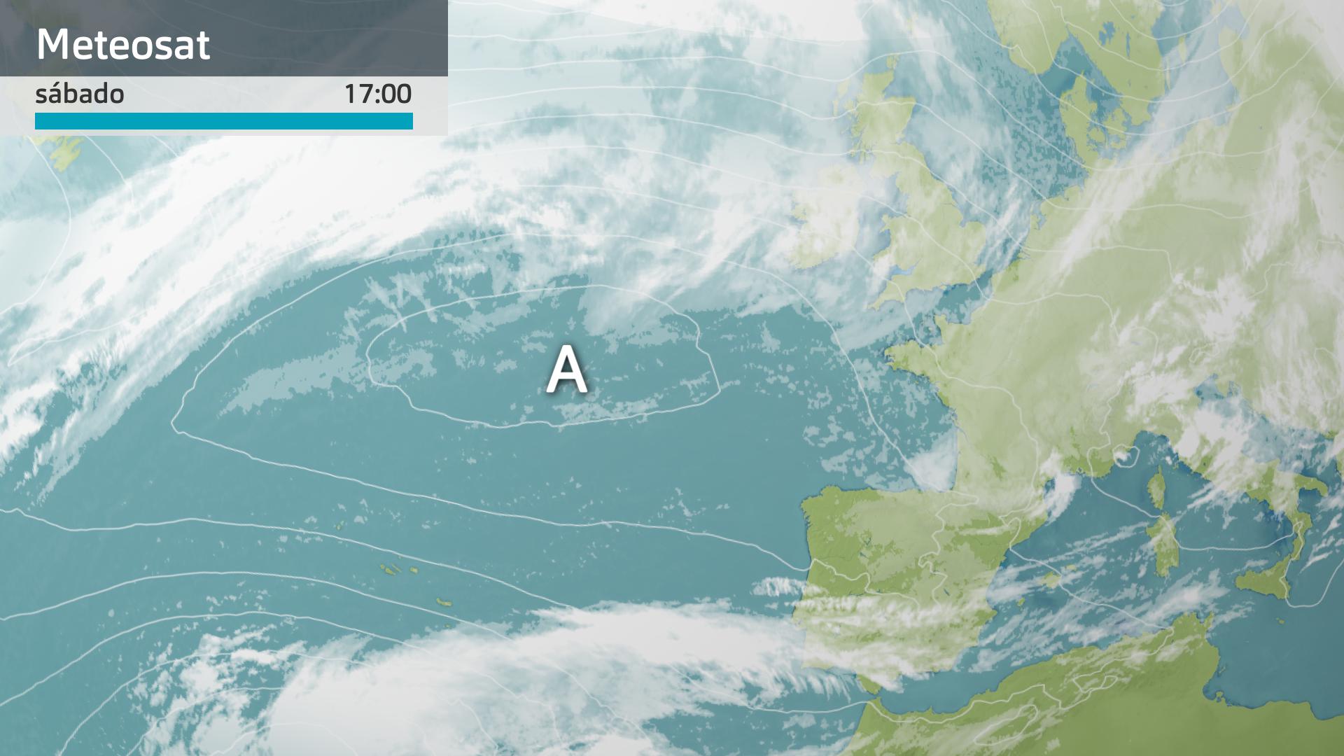 Imagen del Meteosat a las 17:00 horas