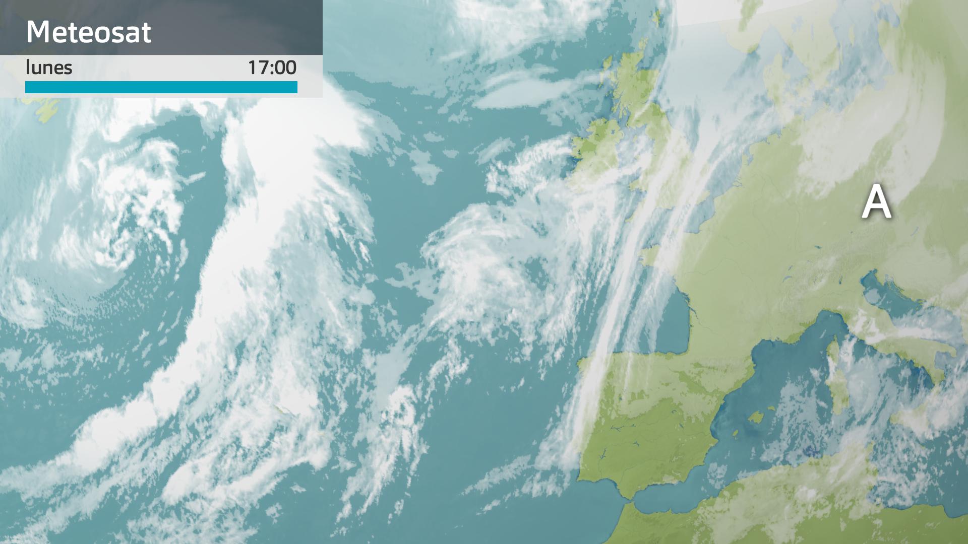 Imagen del Meteosat a las 17:00 horas