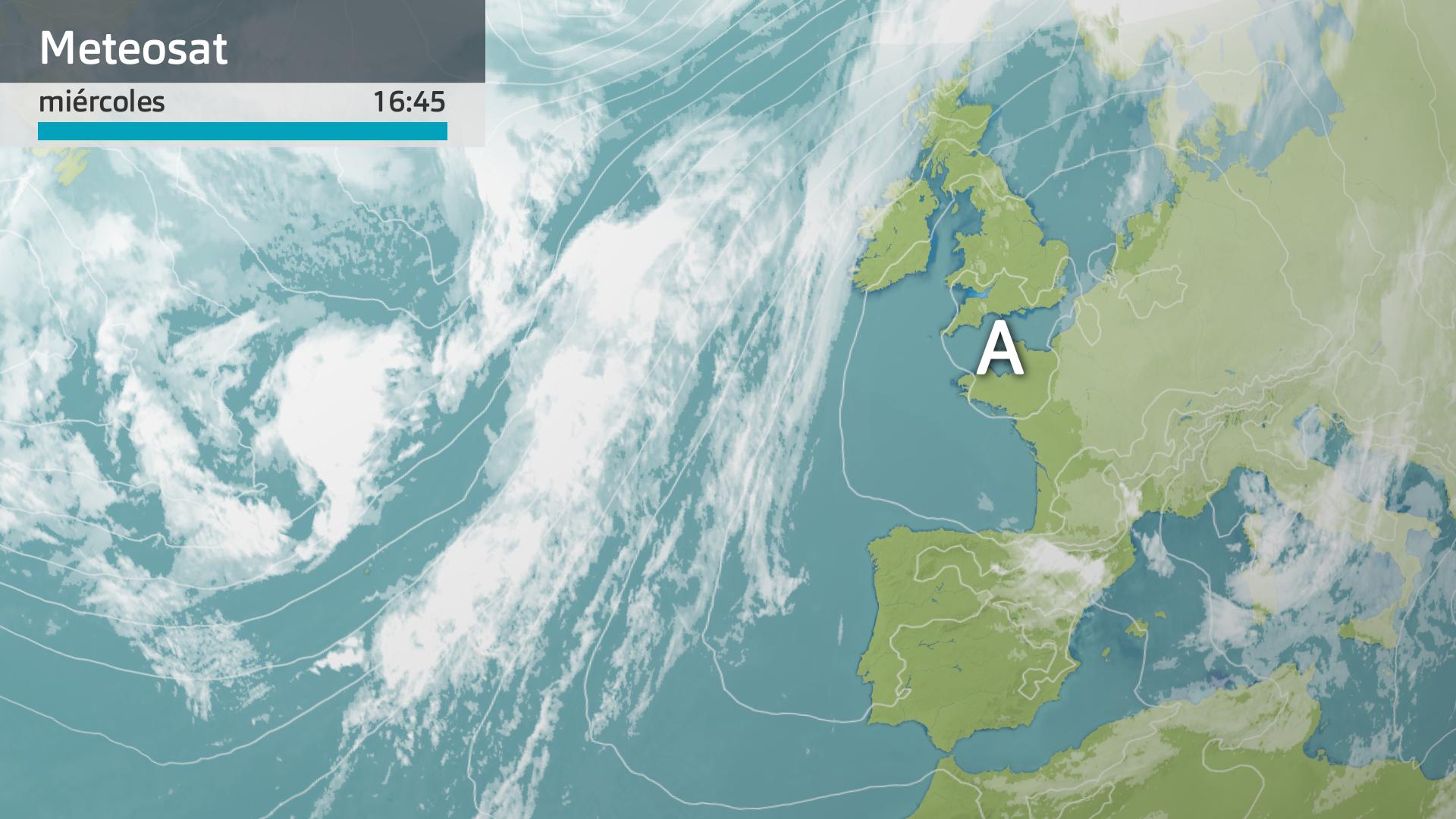 Imagen del Meteosat a las 16:45 horas