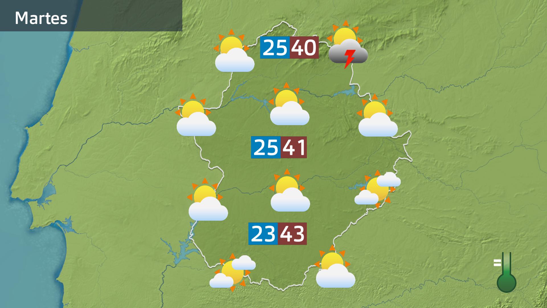 Mapa de previsión del martes 12 de agosto