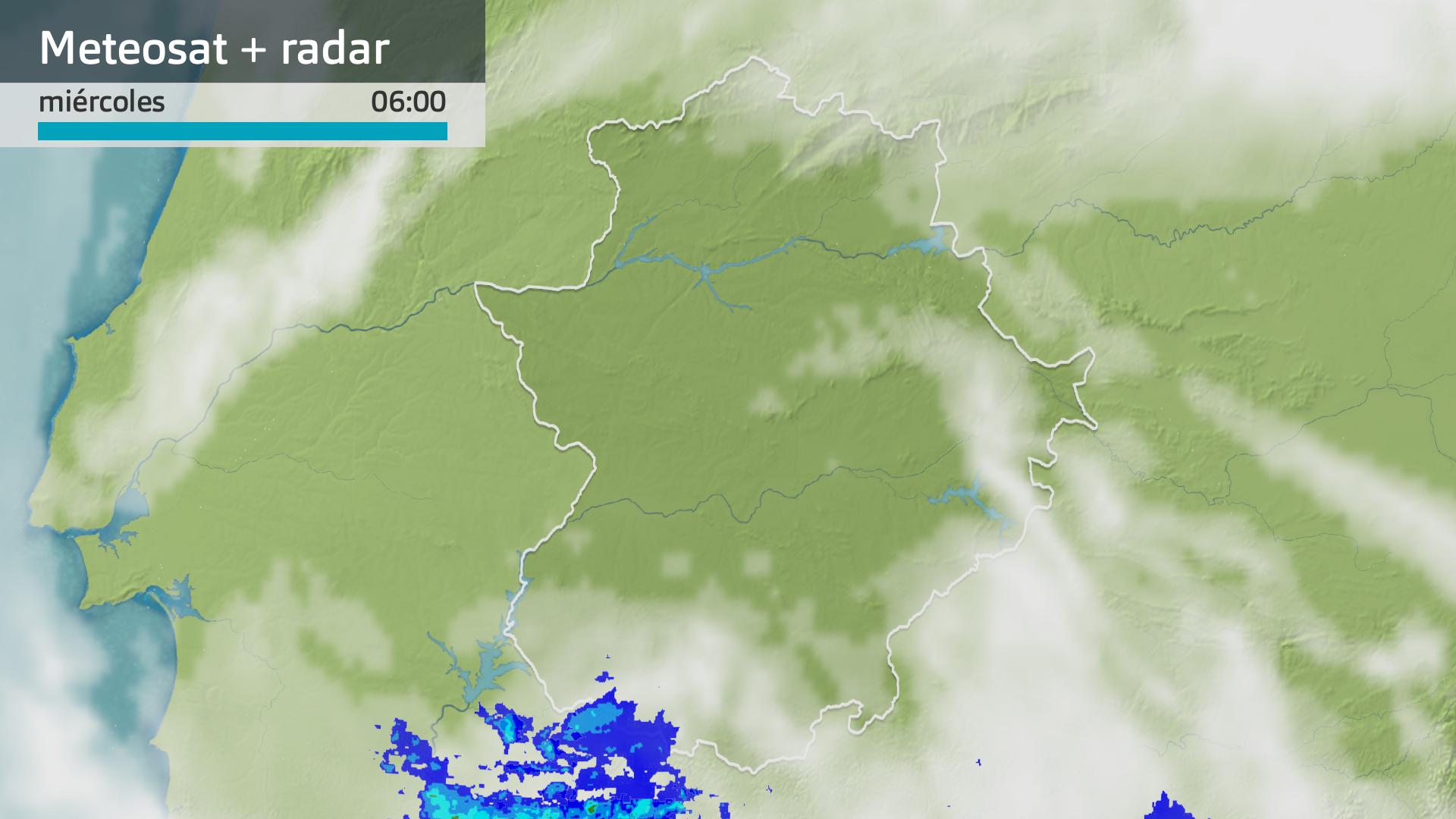 Imegen del Meteosat + radar meteorológico miércoles 30 de octubre