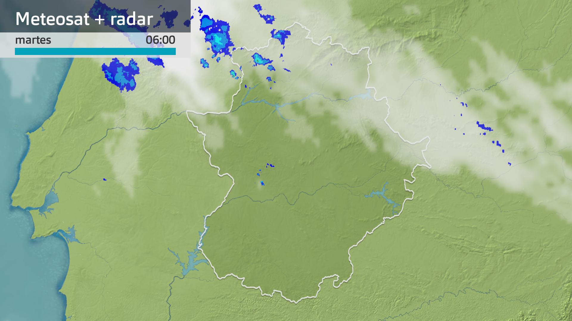 Imagen del Meteosat + radar meteorológico martes 5 de noviembre 6 h.