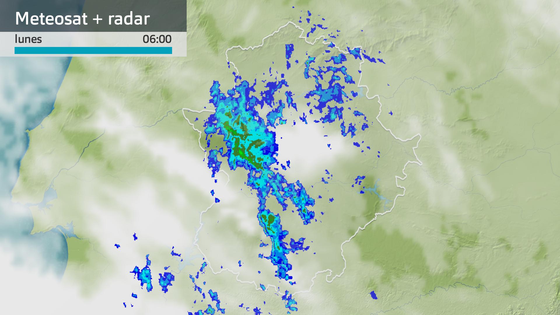 Imagen del Meteosat radar meteorológico lunes 20 de enero 6 h.