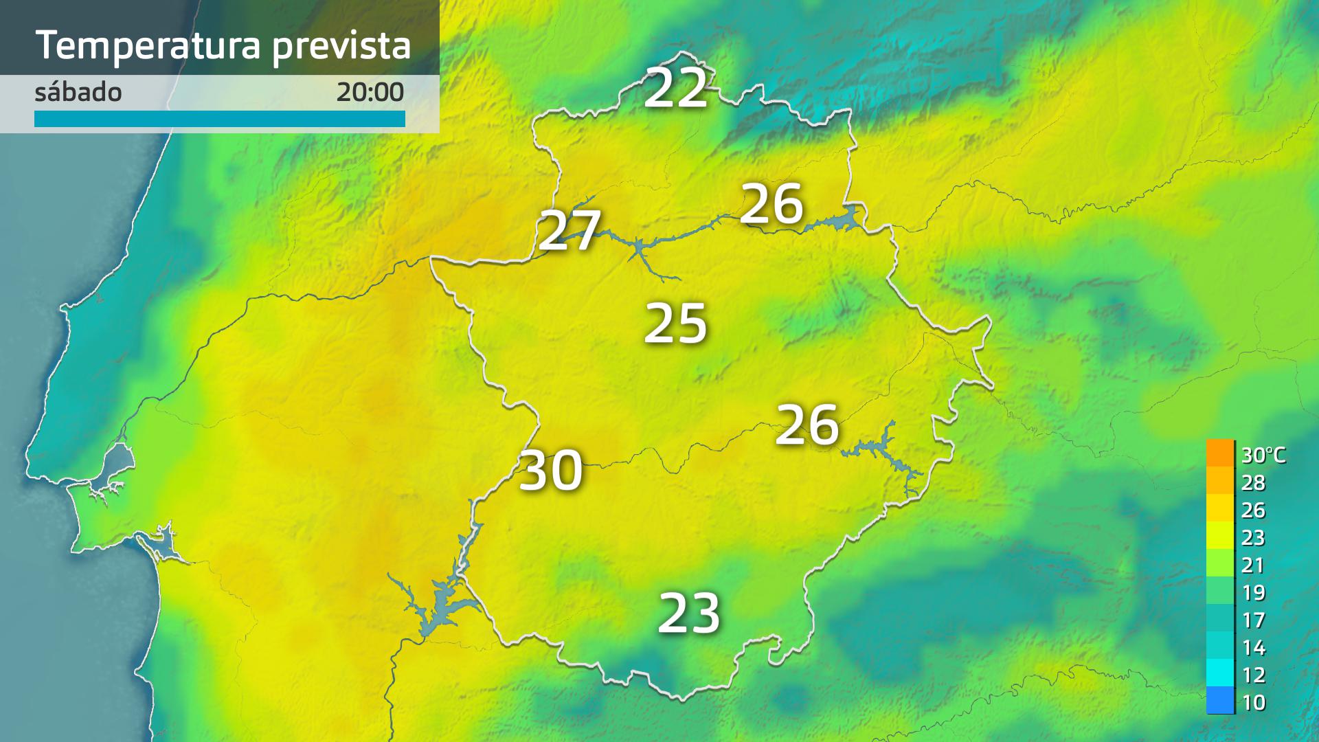 Temperatura máxima prevista