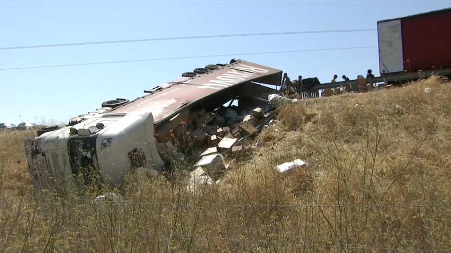 Camión accidentado en Mérida