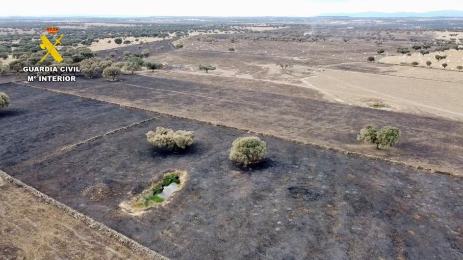 Incendio en Aldea del Obispo